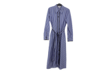 LK Bennett Blue Striped Belted Maxi Shirt Dress