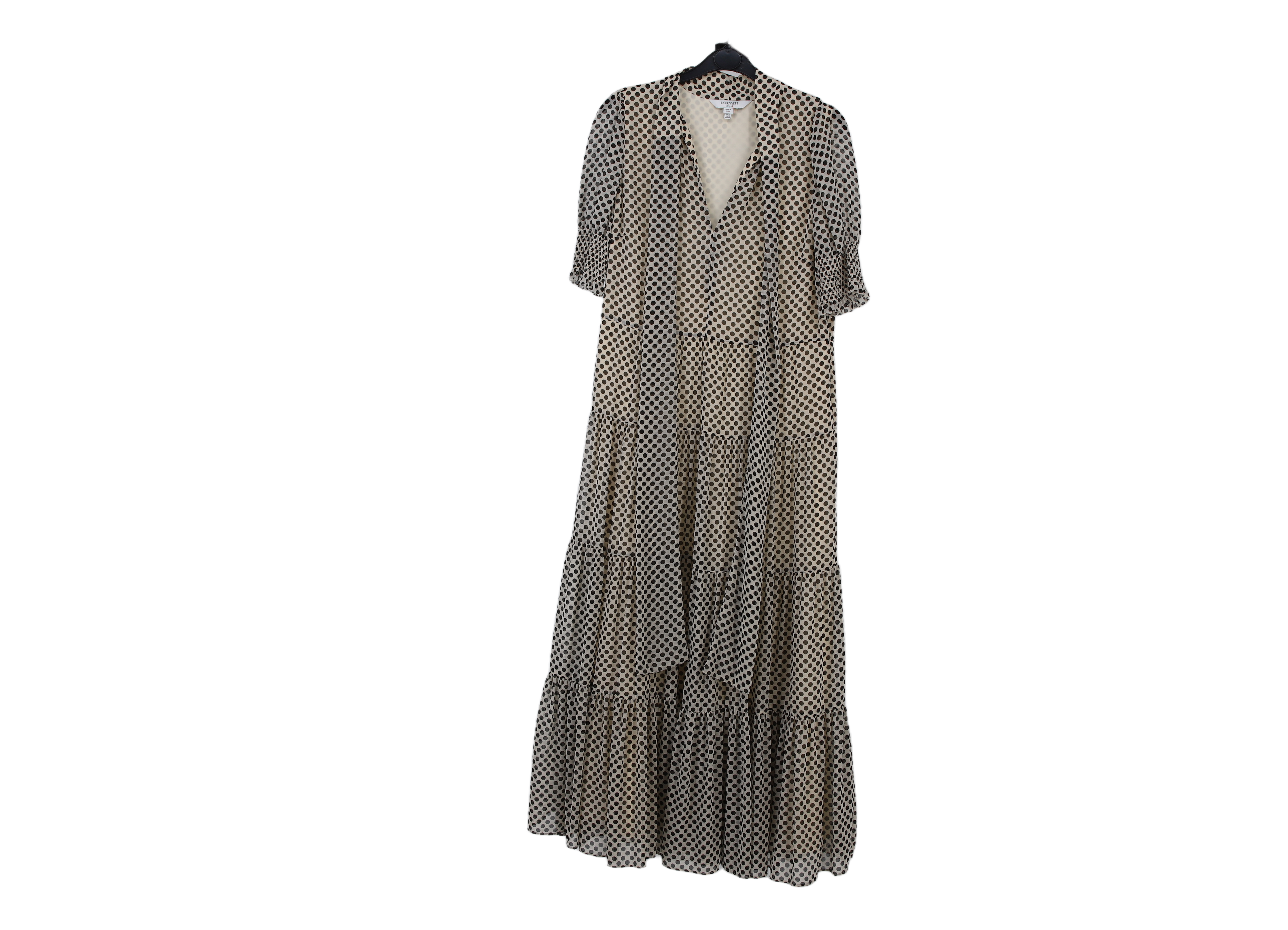 LK Bennett Beige Tiered Maxi Dress Size 10