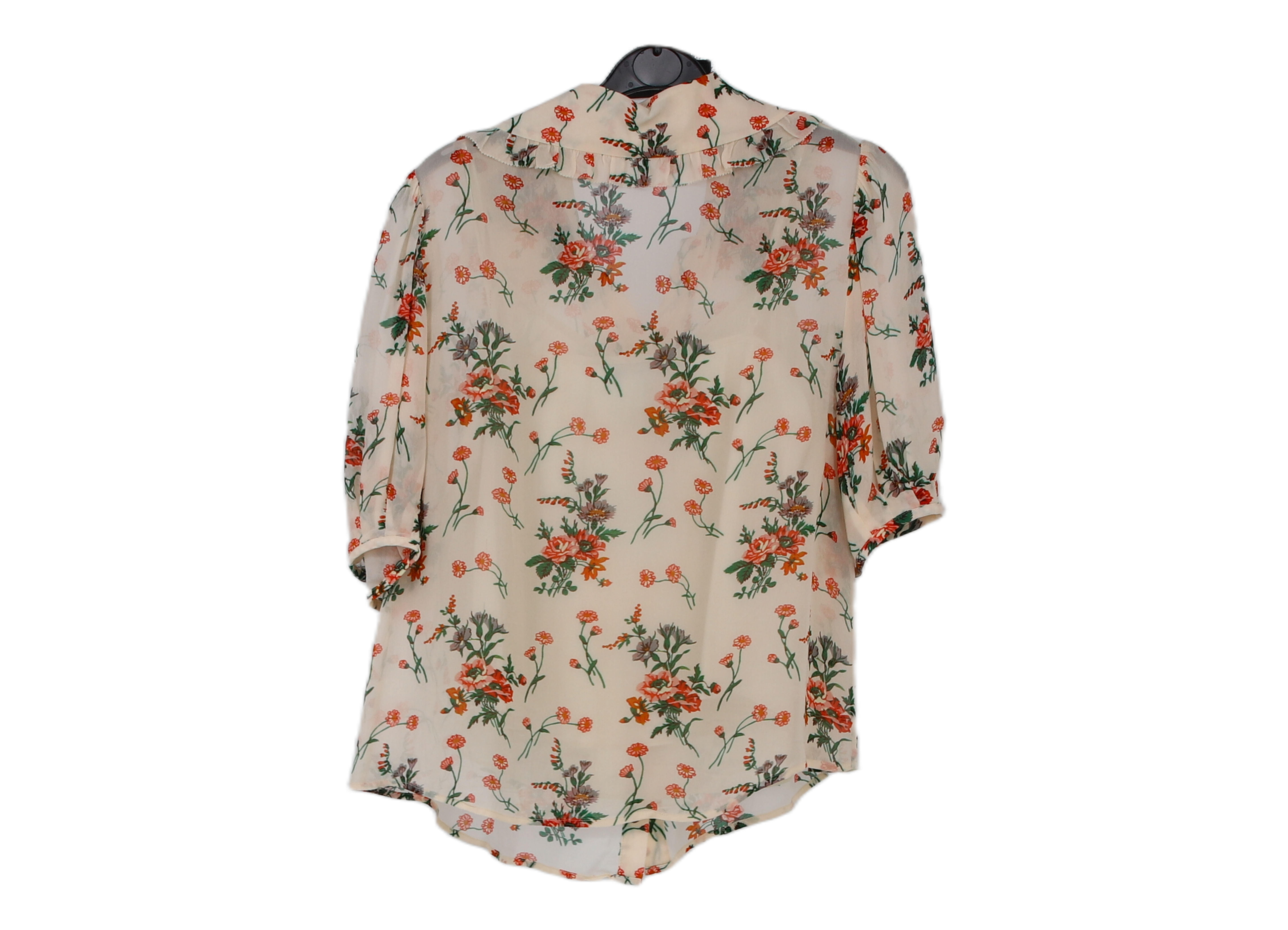 LK Bennett Beige Longline Button-Front Blouse Size 12