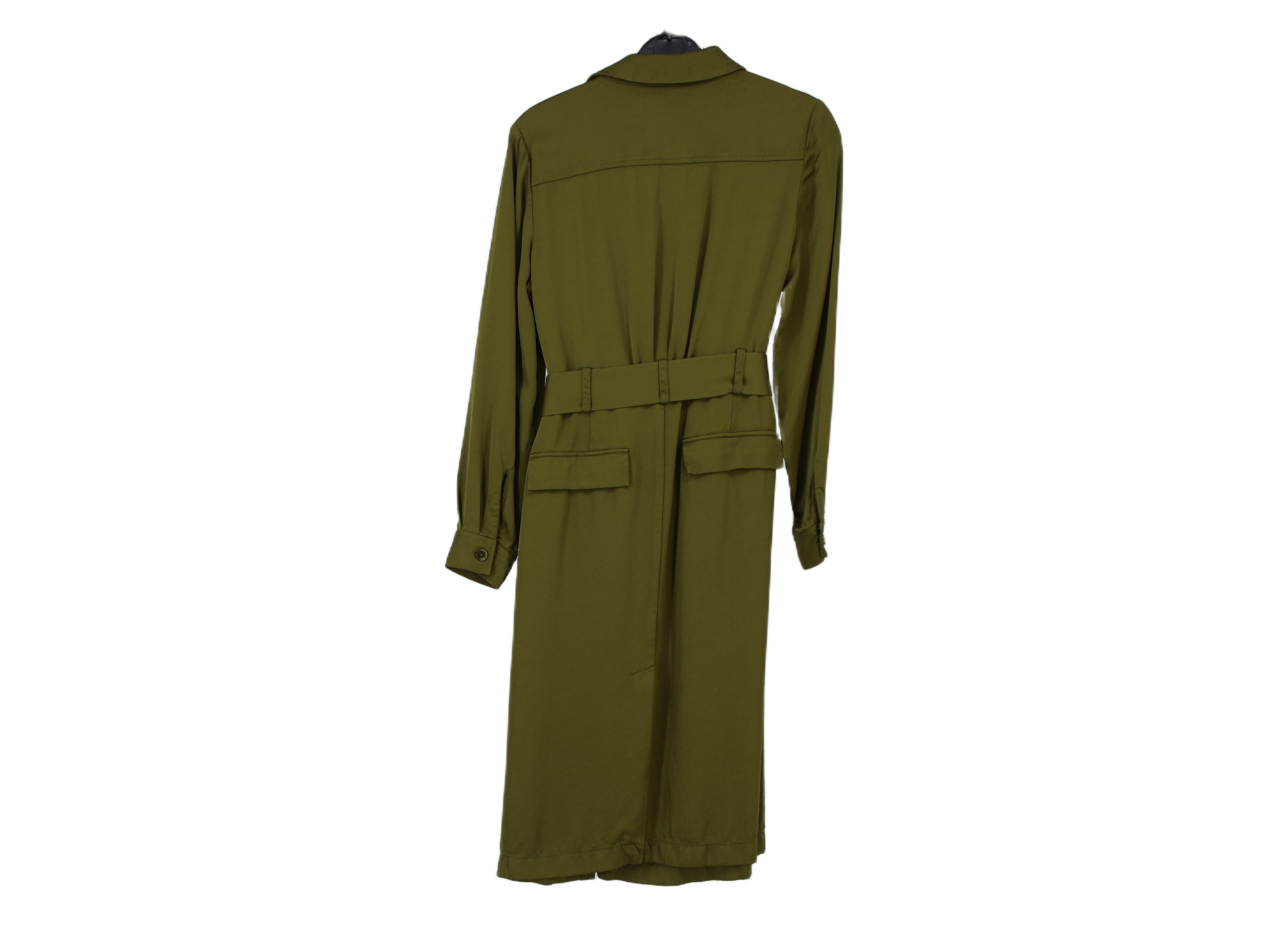 LK Bennett Green Belted Maxi Shirt Dress Size 10