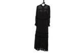 LK Bennett Black Sheer Tiered Maxi Dress