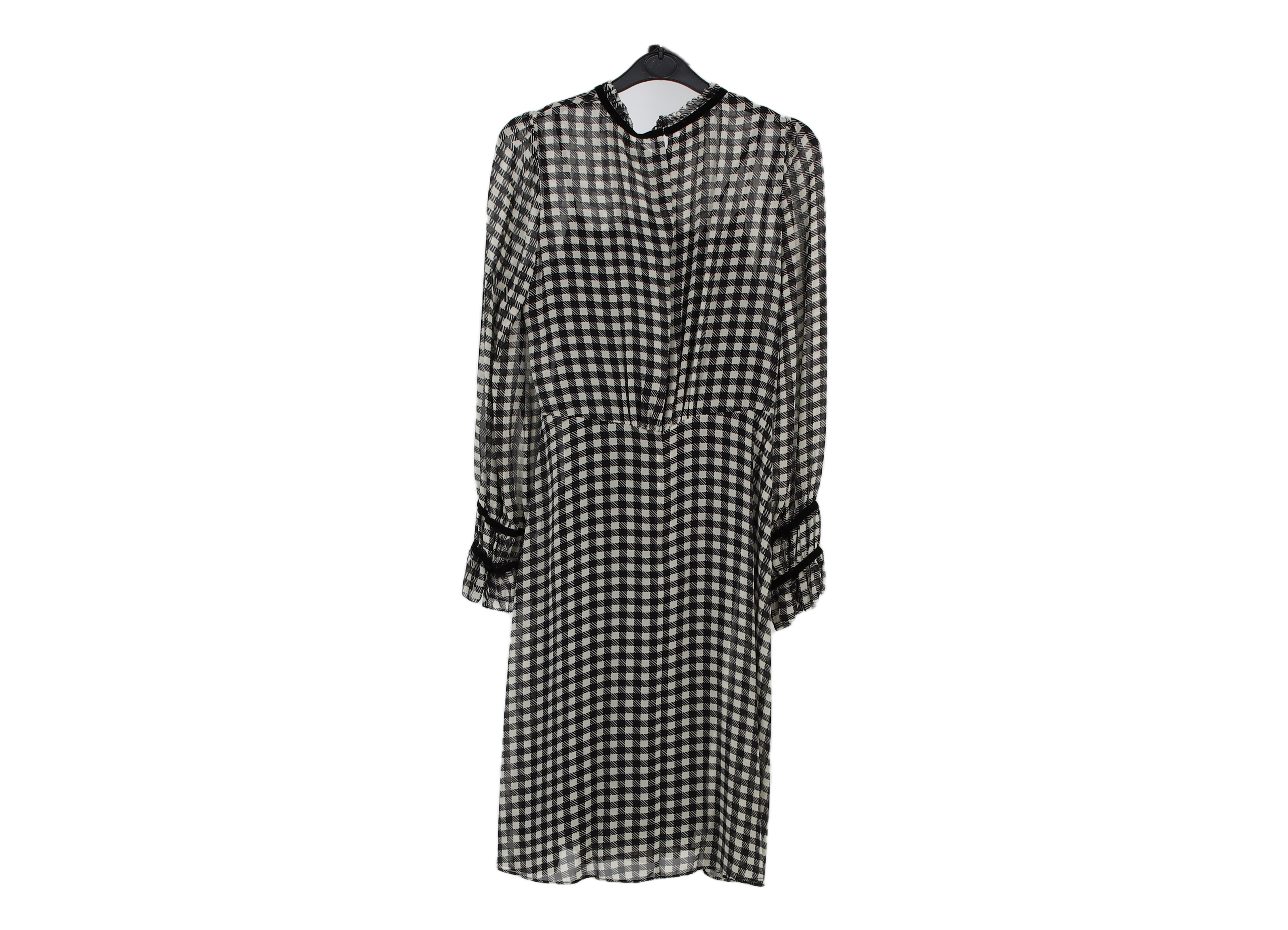 LK Bennett Black Gingham Midi Dress