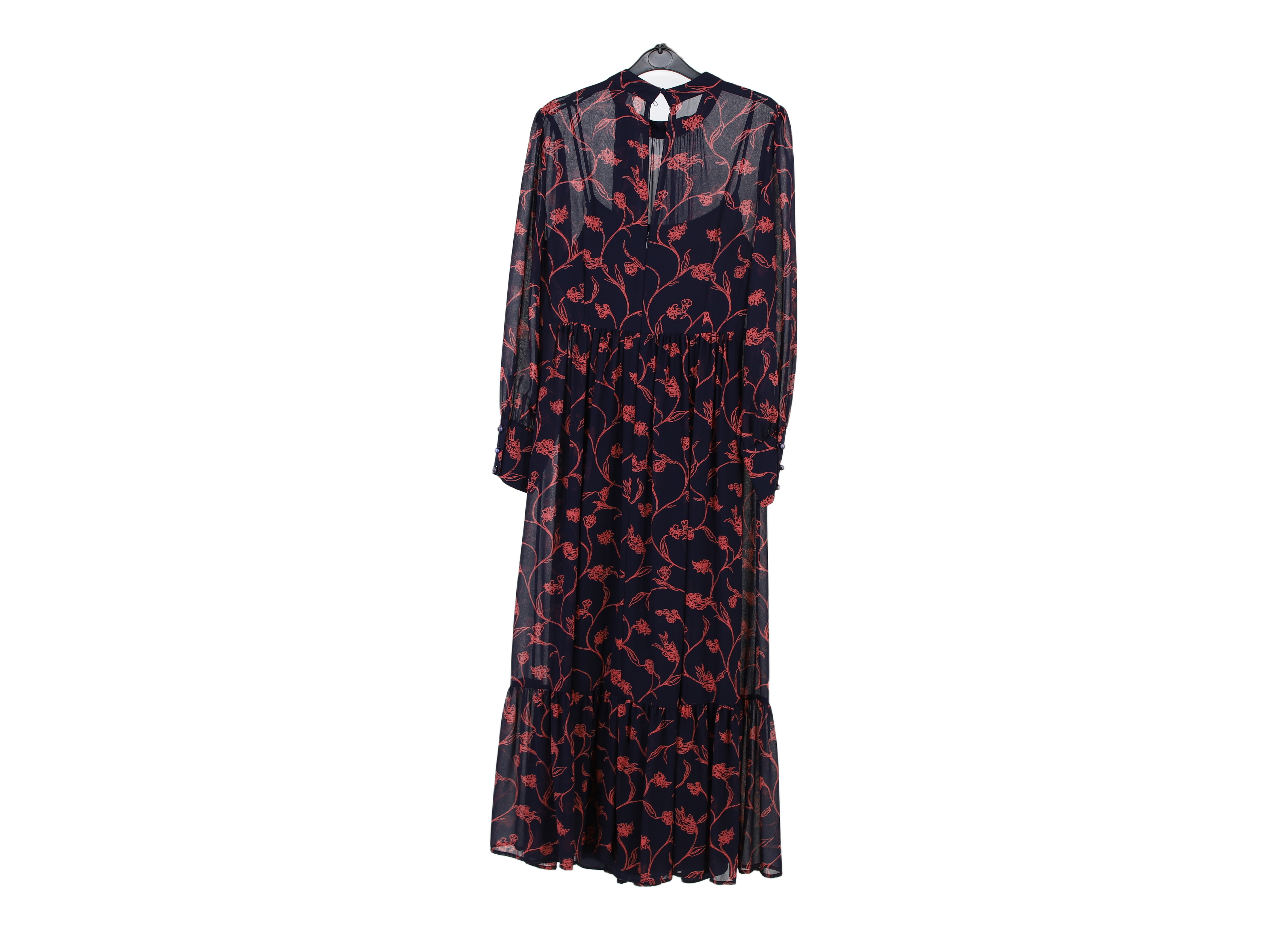 LK Bennett Navy Floral Tiered Maxi Dress