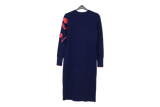 LK Bennett Navy Intarsia Floral Maxi Sweater Dress