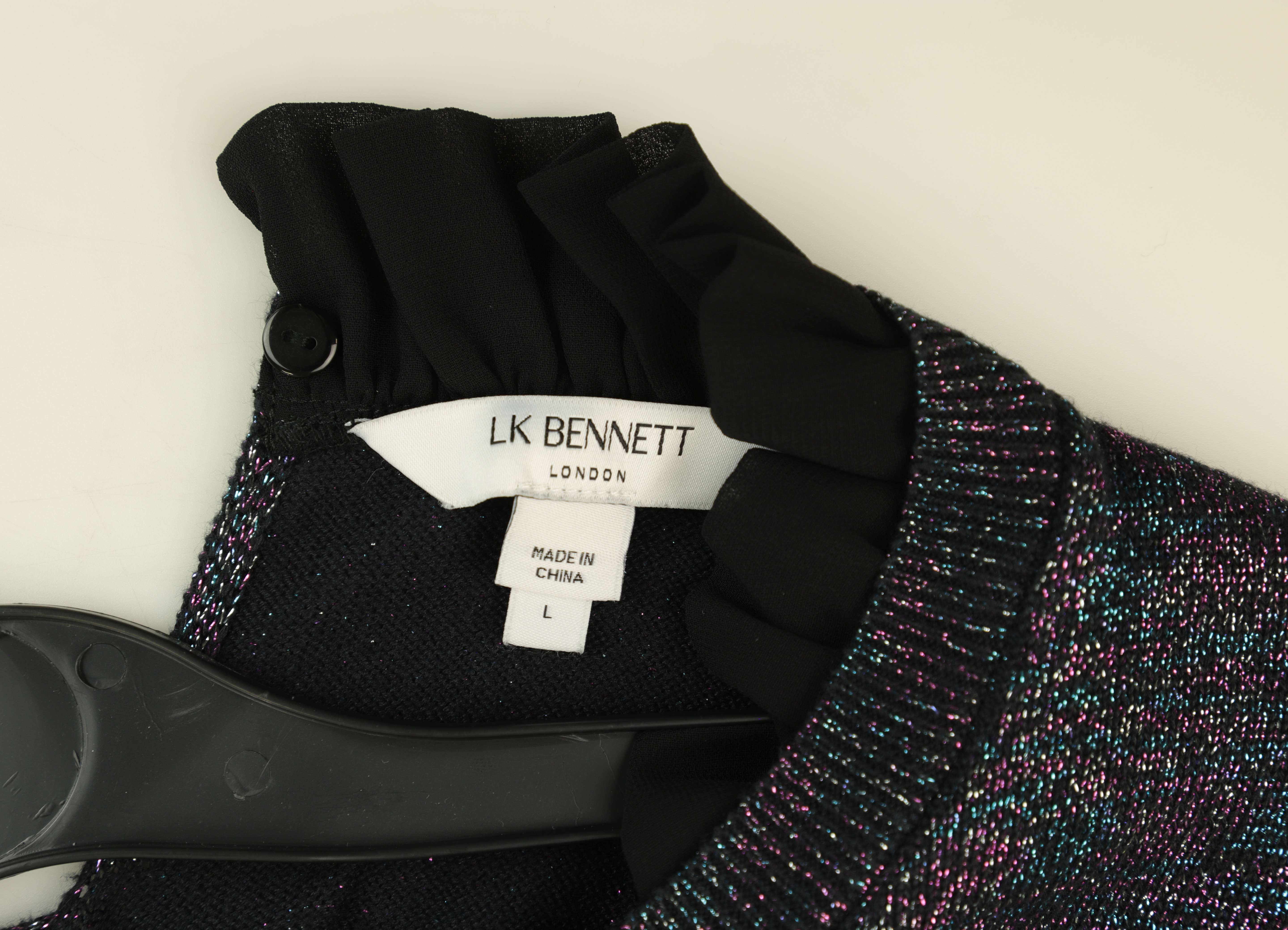 LK Bennett Black Pleated Hem Tunic Sweater