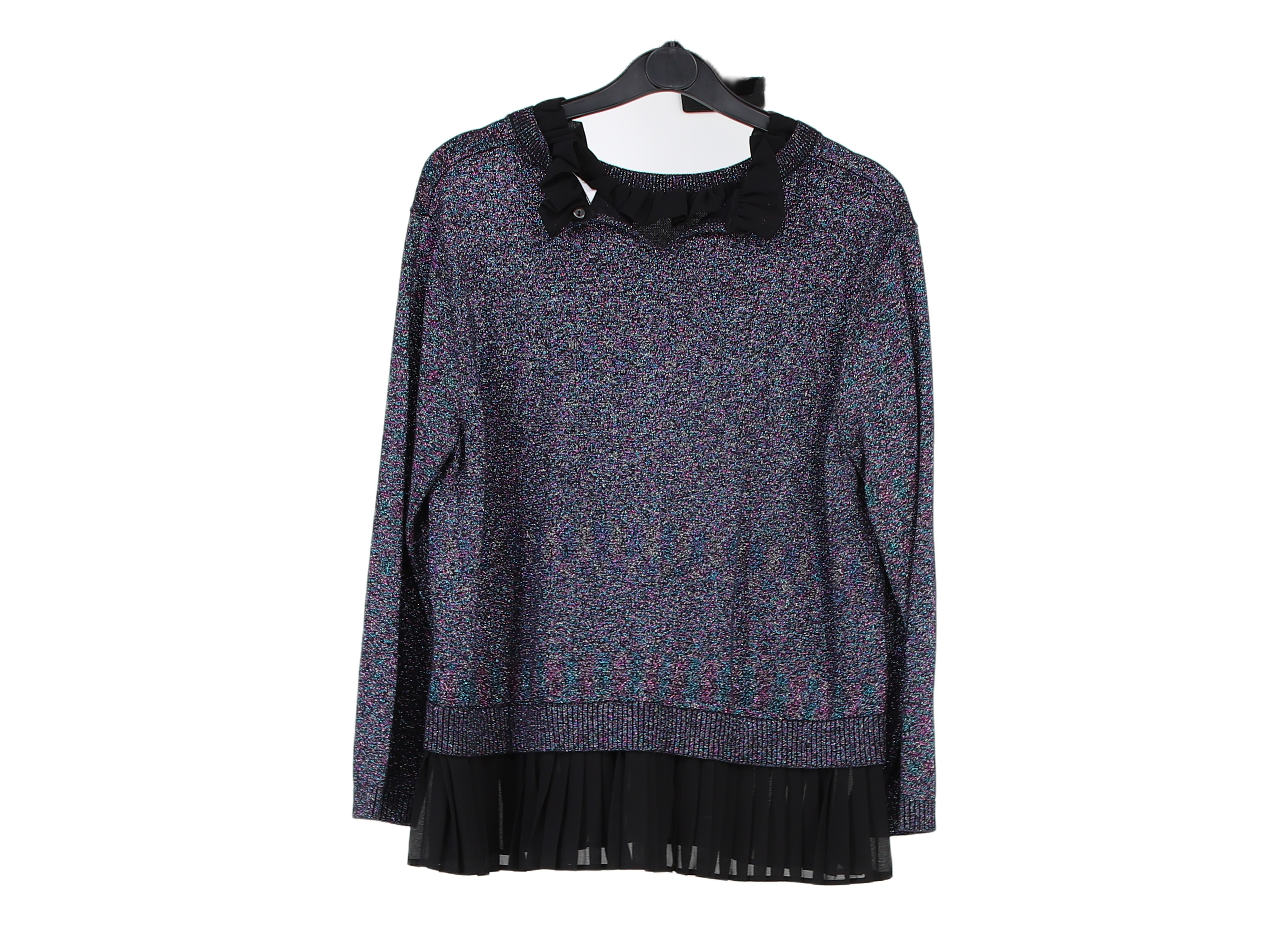 LK Bennett Black Pleated Hem Tunic Sweater