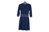 LK Bennett Navy Button-Front A-line Midi Dress