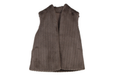 LK Bennett Brown Plush Long Sleeveless Vest Size L