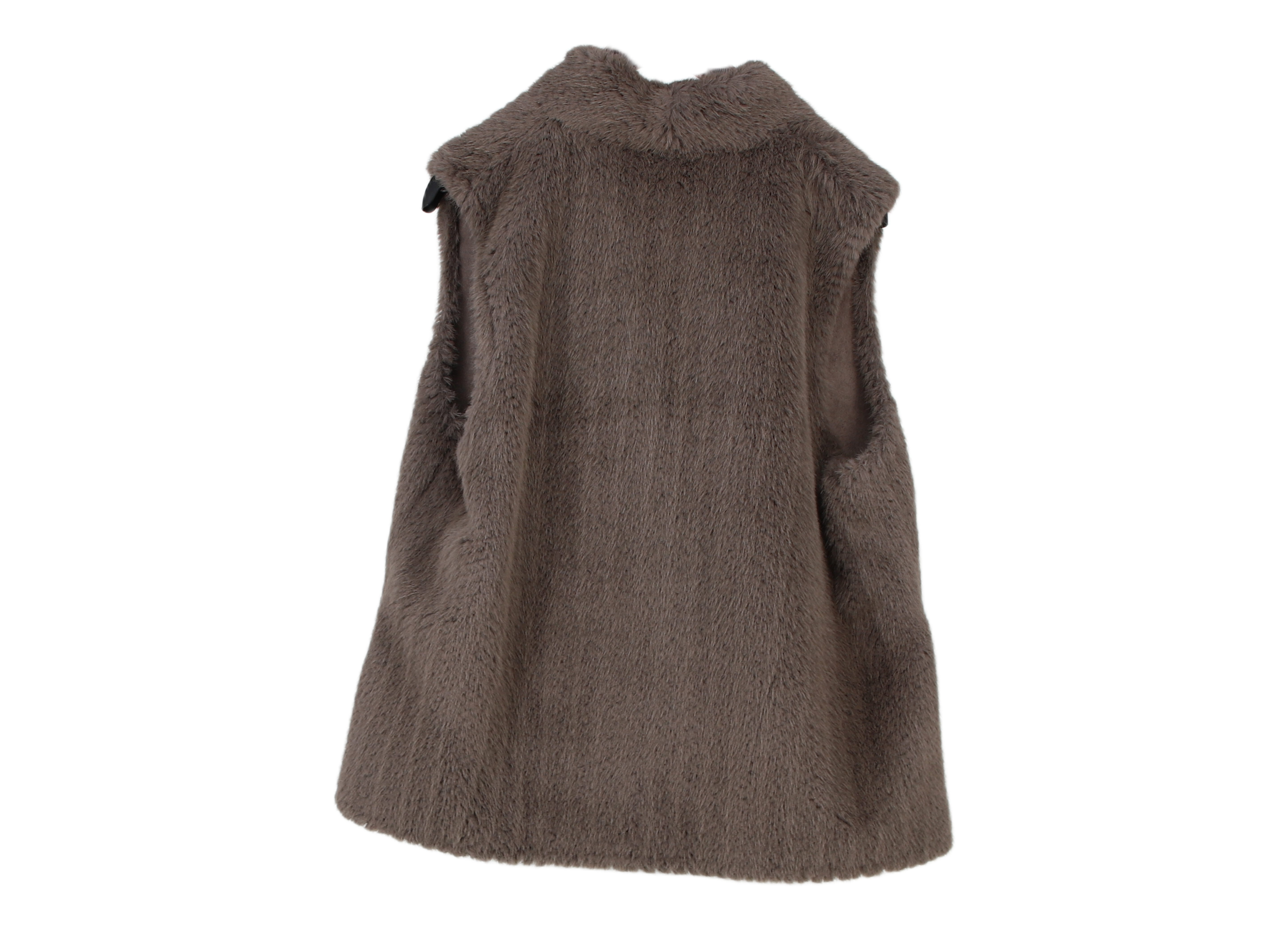 LK Bennett Brown Plush Long Sleeveless Vest Size L
