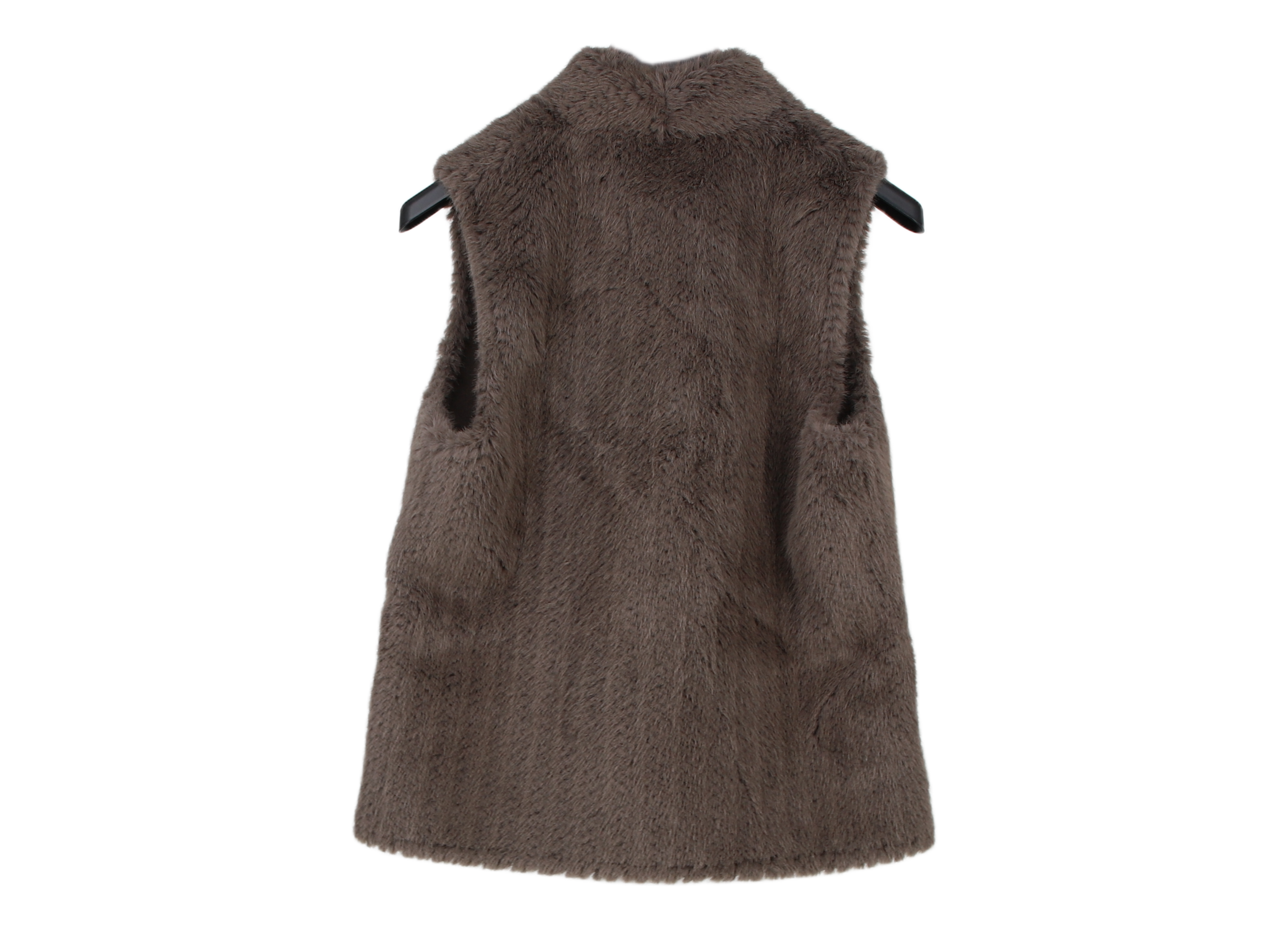 LK Bennett Brown Long Faux Fur Vest Size S