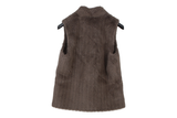 LK Bennett Brown Long Faux Fur Vest Size S