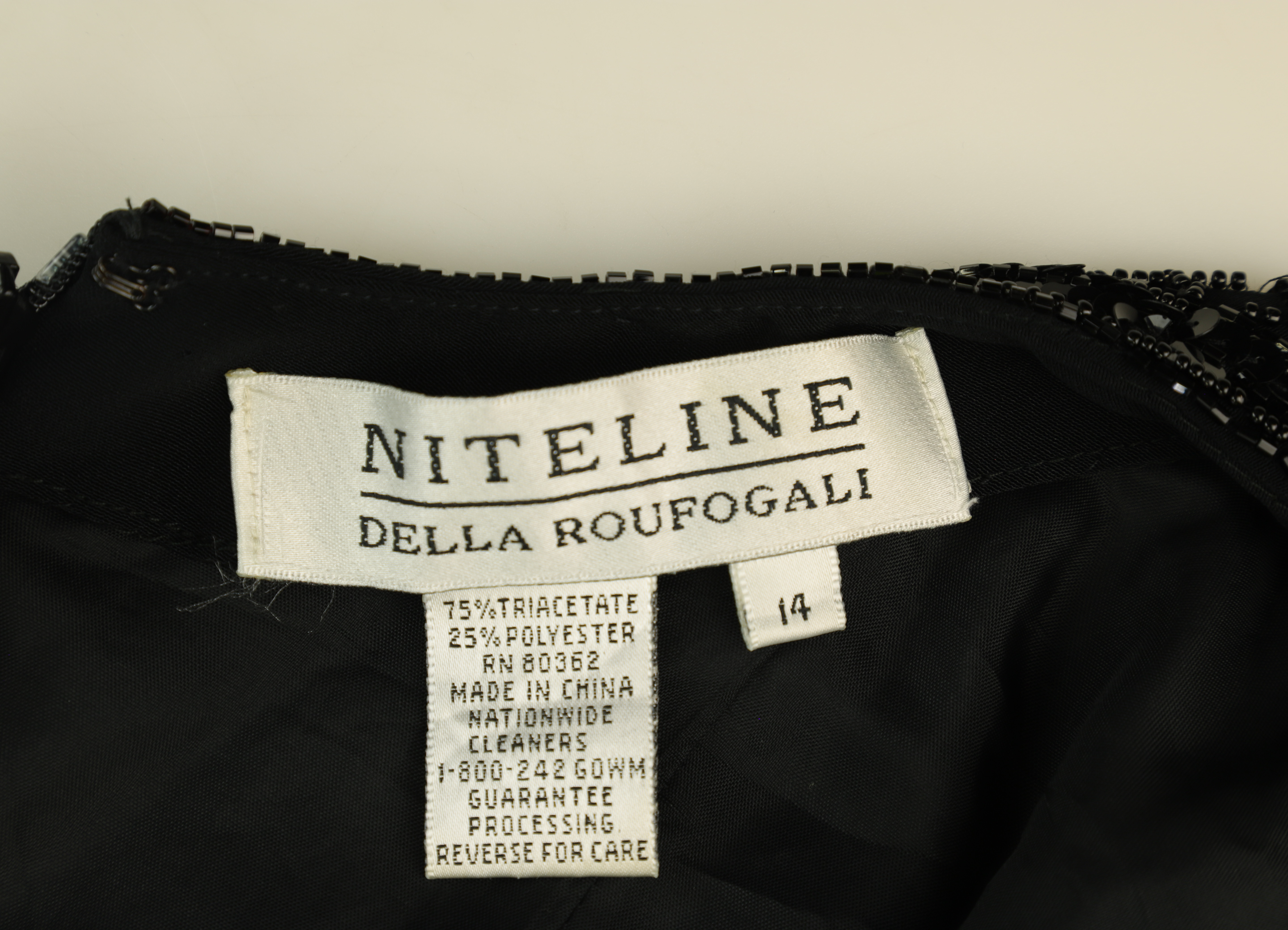 Niteline Maxi Dress Sequin Bodice Black Size 14