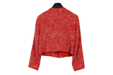 LK Bennett Red Cropped Collarless Blazer