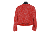 LK Bennett Red Cropped Collarless Blazer