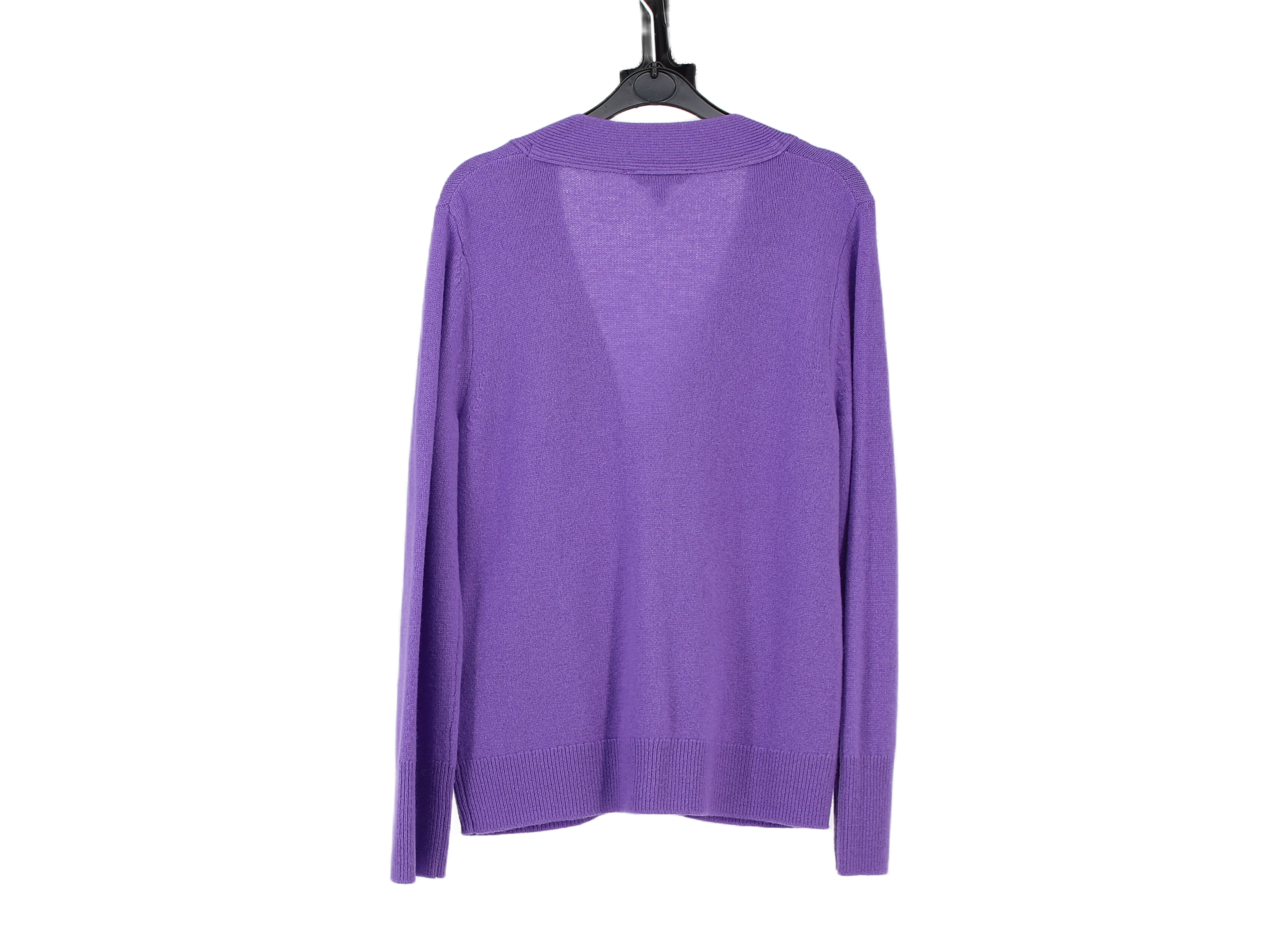 LK Bennett Purple V-neck Long Cardigan