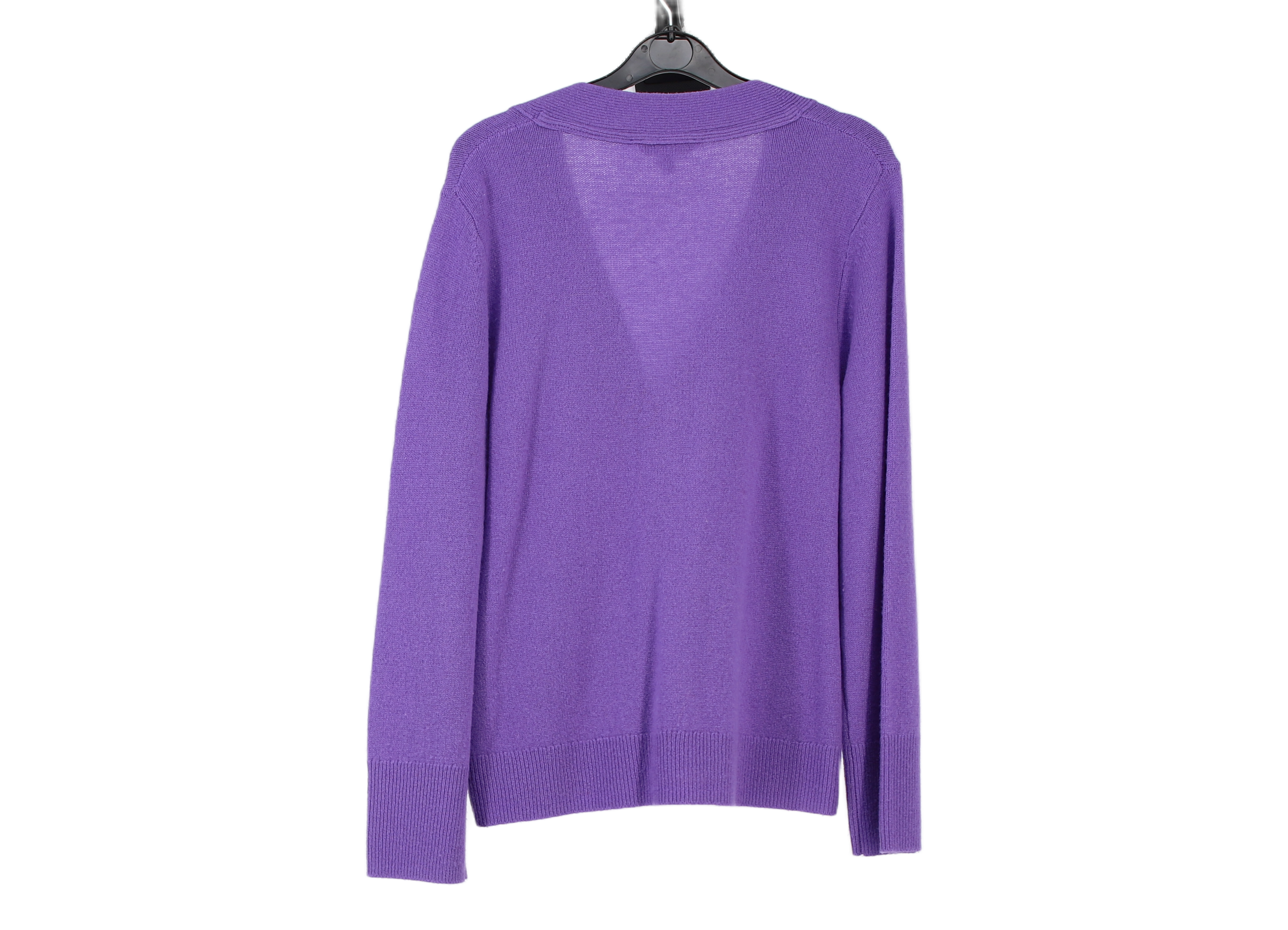 LK Bennett Purple Relaxed Button-Front Cardigan Size S