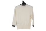 LK Bennett White Ribbed Mock Neck Sweater