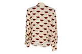 LK Bennett Beige Printed Button-Up Blouse