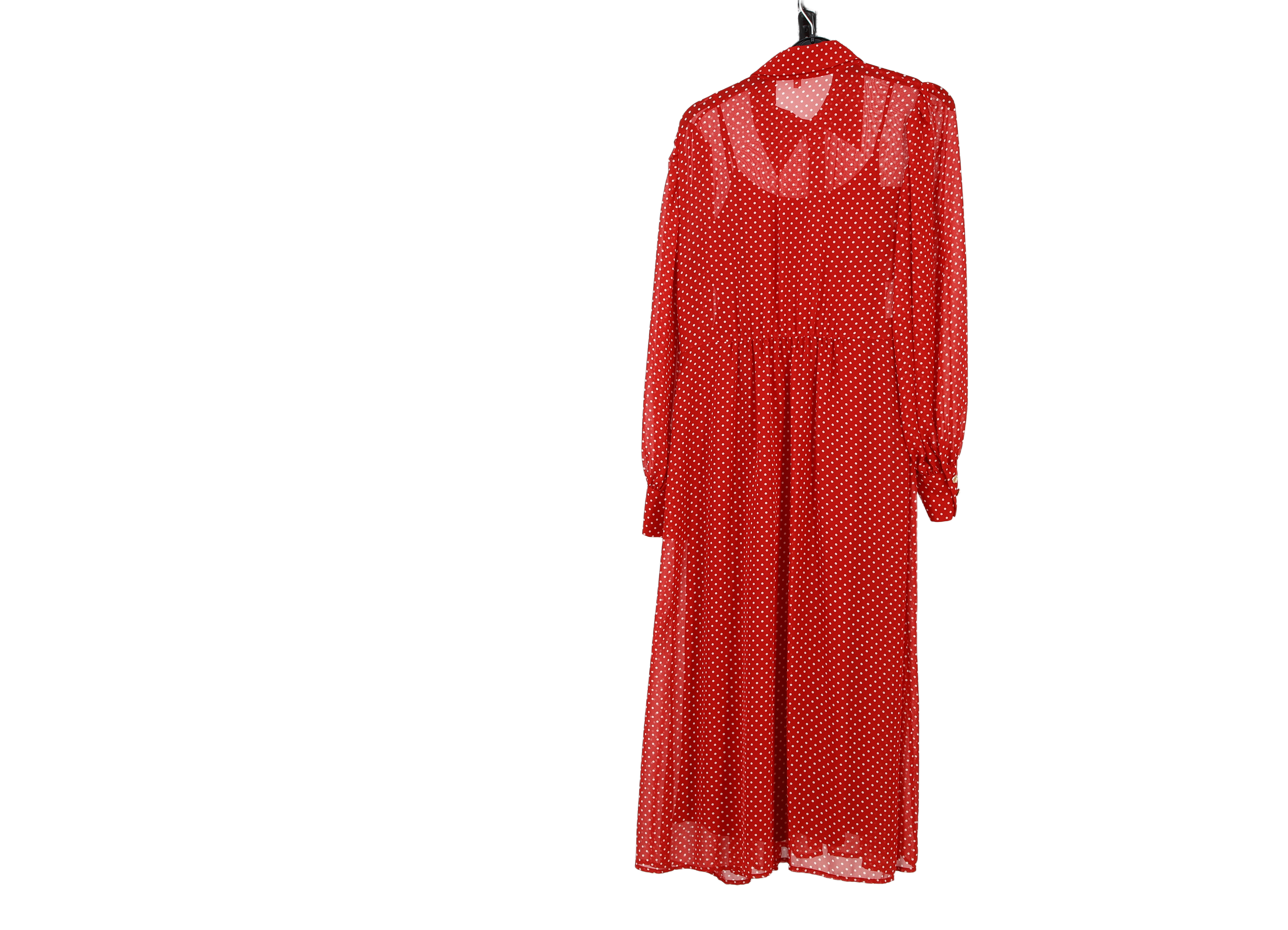 LK Bennett Red Polka Dot Maxi Shirt Dress