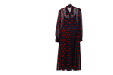 LK Bennett Navy Pleated Maxi Dress