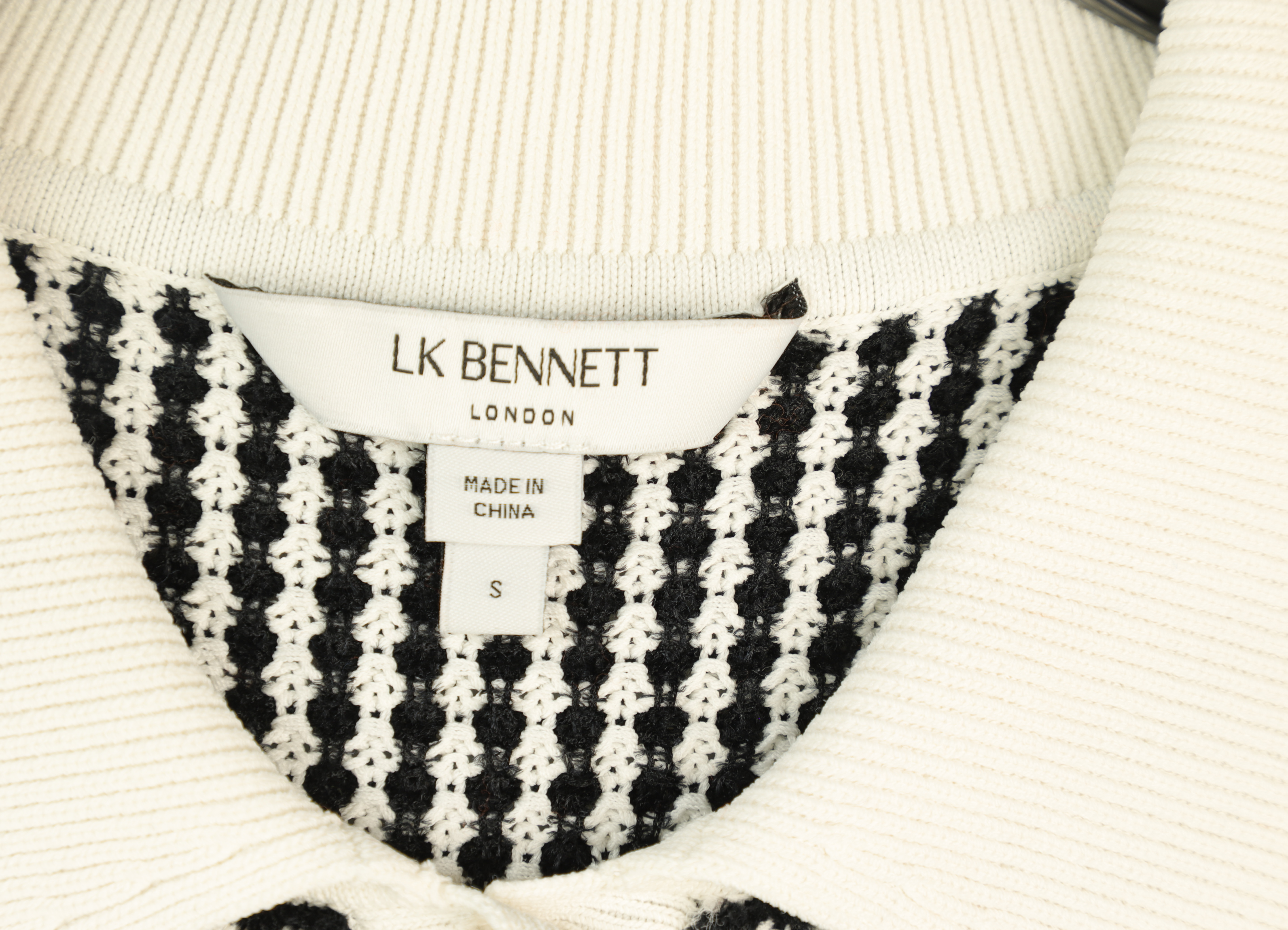 LK Bennett Black Collared Top Size S
