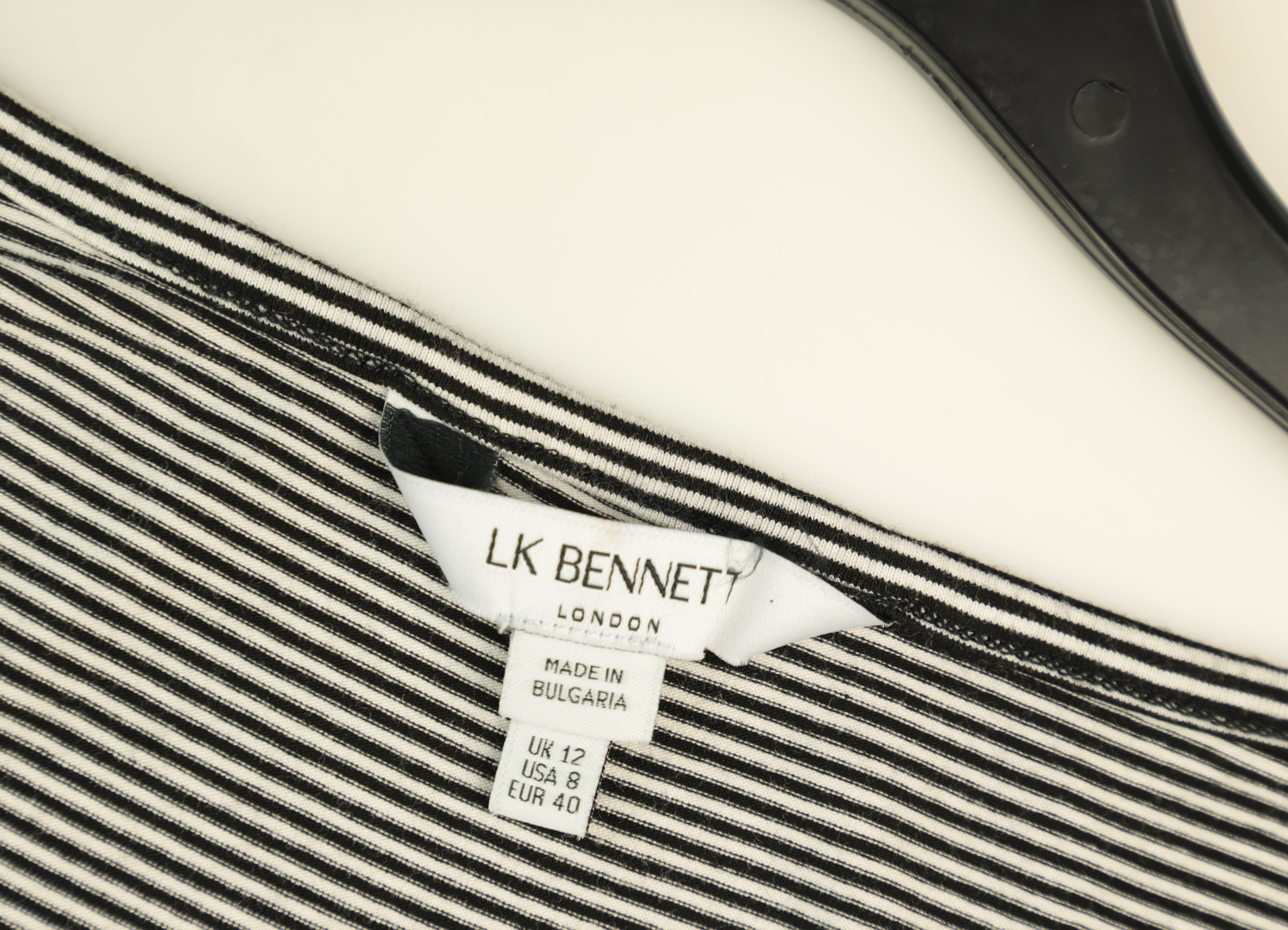 LK Bennett Black Striped Maxi Dress Size 12