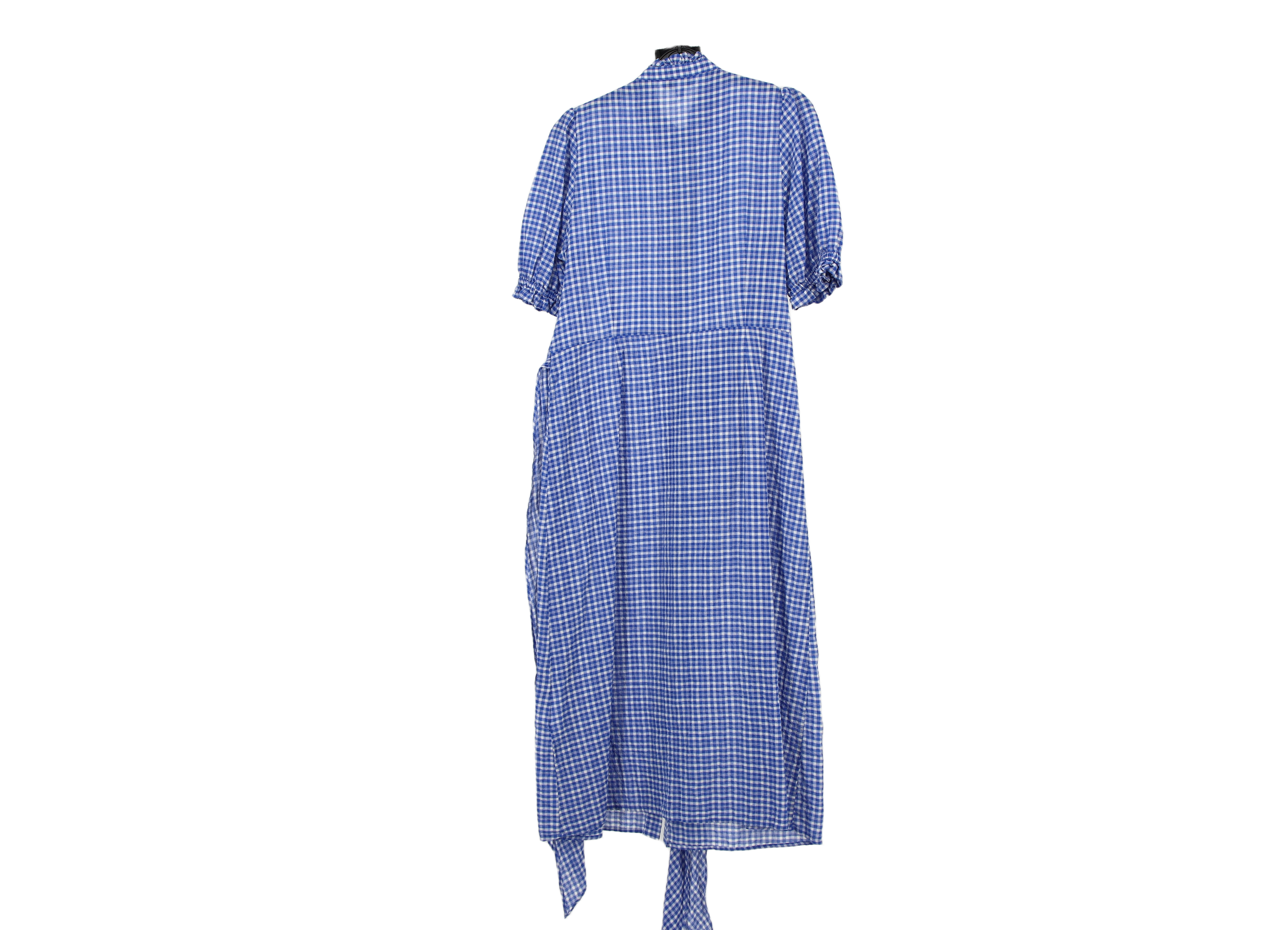 LK Bennett Blue Gingham Maxi Shirt Dress