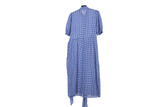 LK Bennett Blue Gingham Maxi Shirt Dress