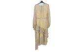 LK Bennett Yellow Asymmetric Ruffled Maxi Dress Size 16