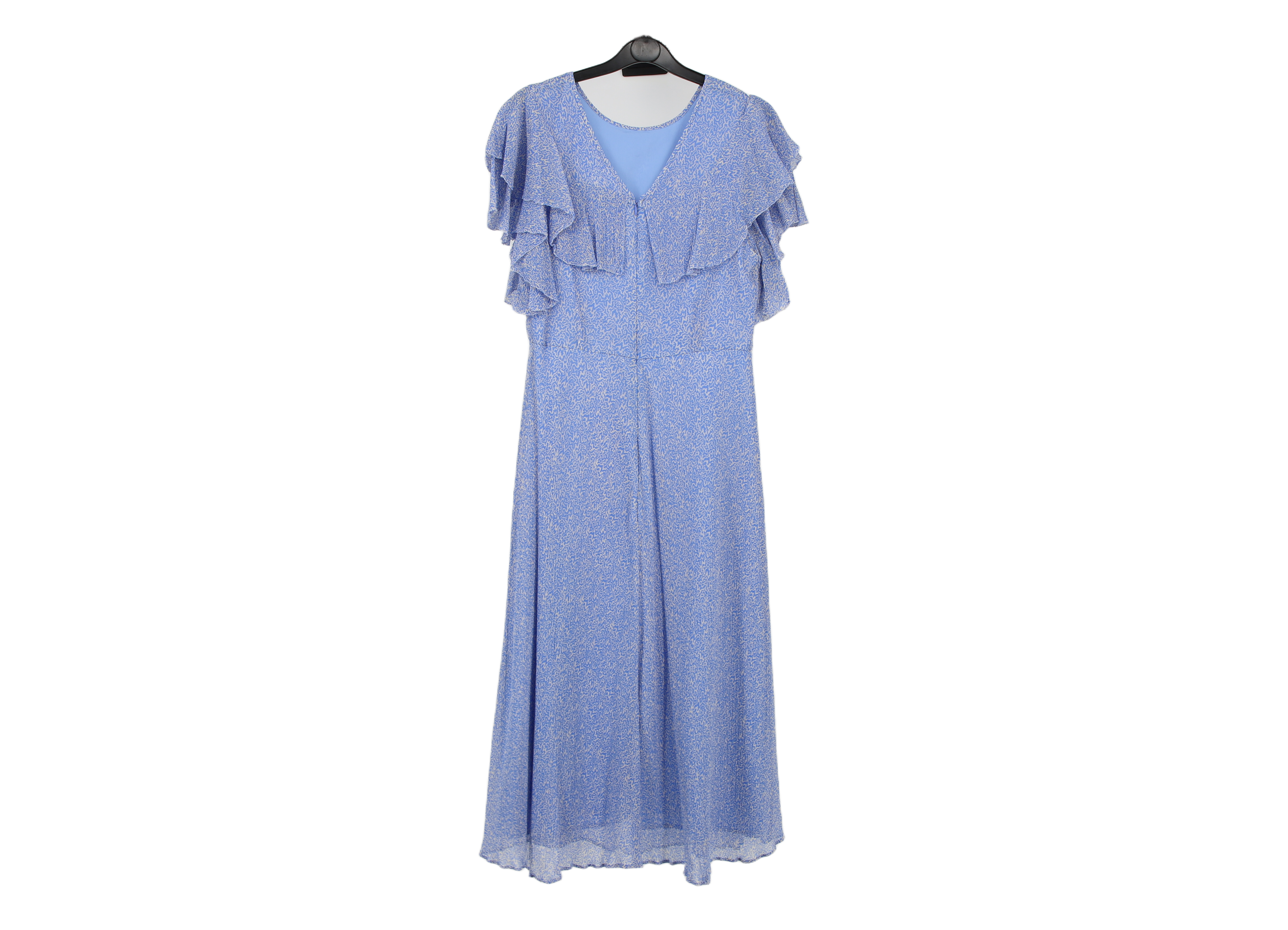 LK Bennett Blue Ruffled Maxi Gown