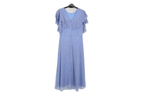 LK Bennett Blue Ruffled Maxi Gown