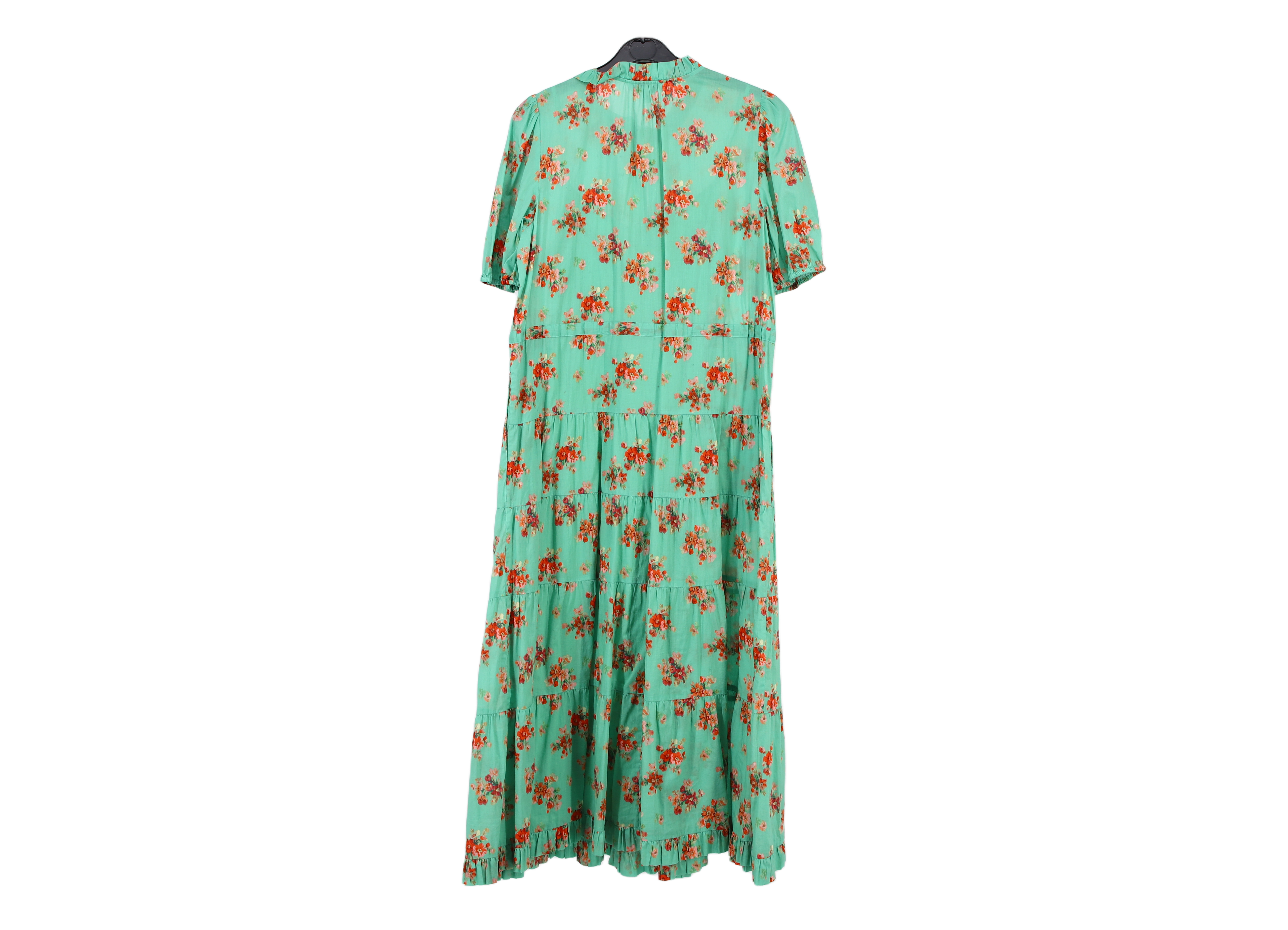 LK Bennett Green Tiered Maxi Shirt Dress Size 10