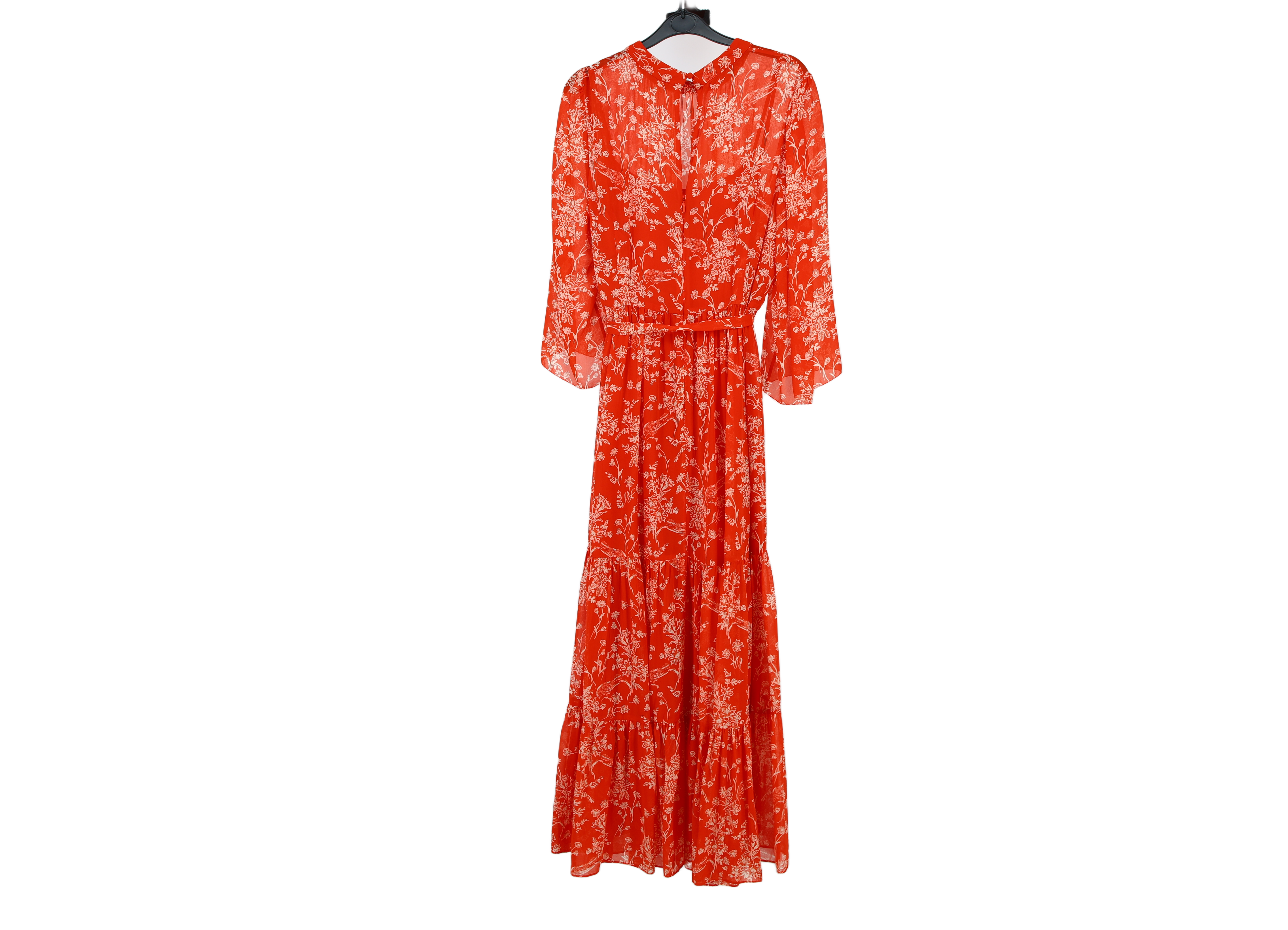 LK Bennett Orange Tiered Maxi Dress Size 16