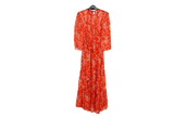 LK Bennett Red Tiered Tie-Waist Maxi Shirt Dress