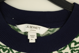LK Bennett Green Heart-print Crewneck Sweater