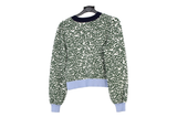 LK Bennett Green Heart-print Crewneck Sweater