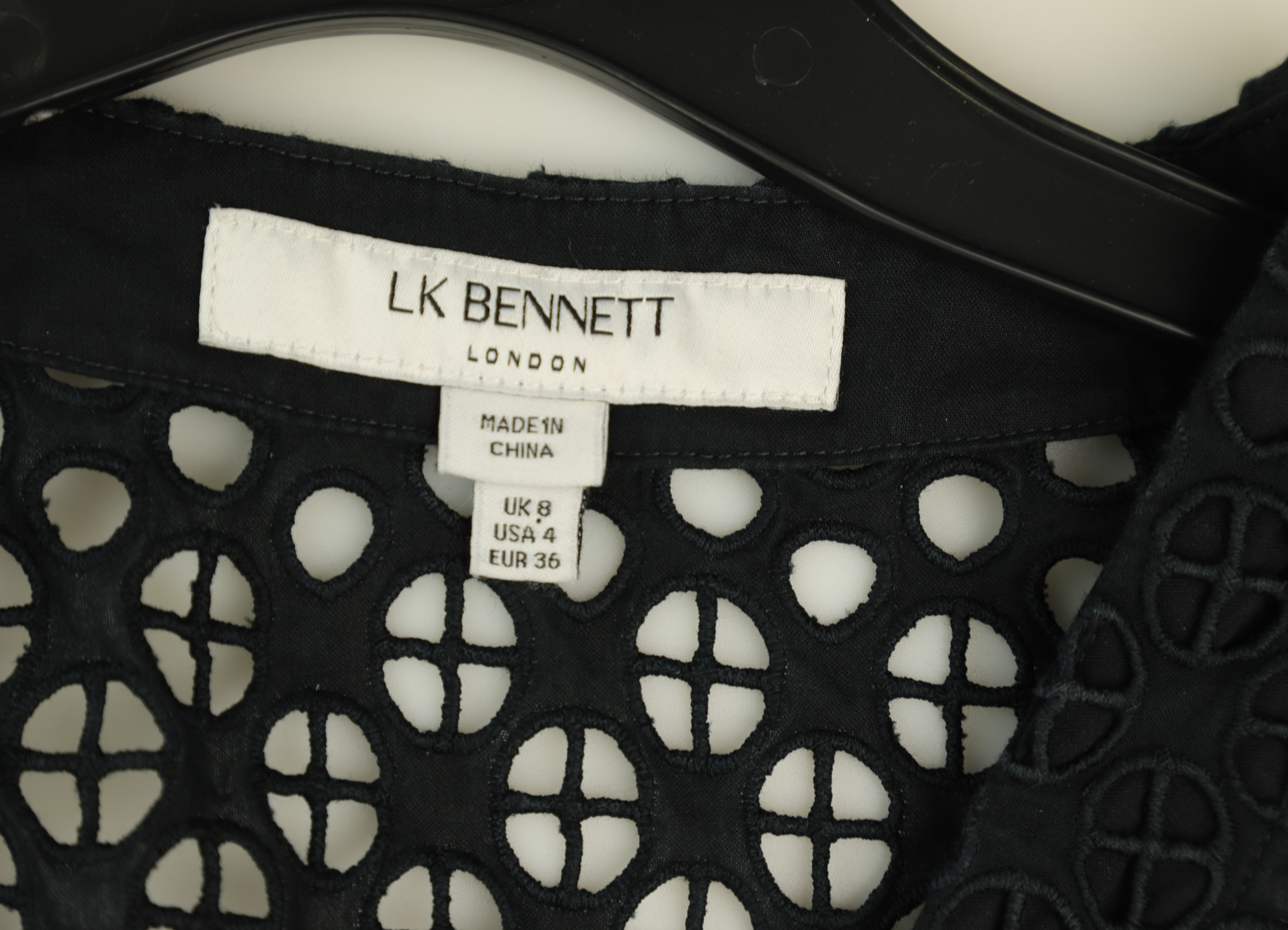 LK Bennett Black Smocked Maxi Dress