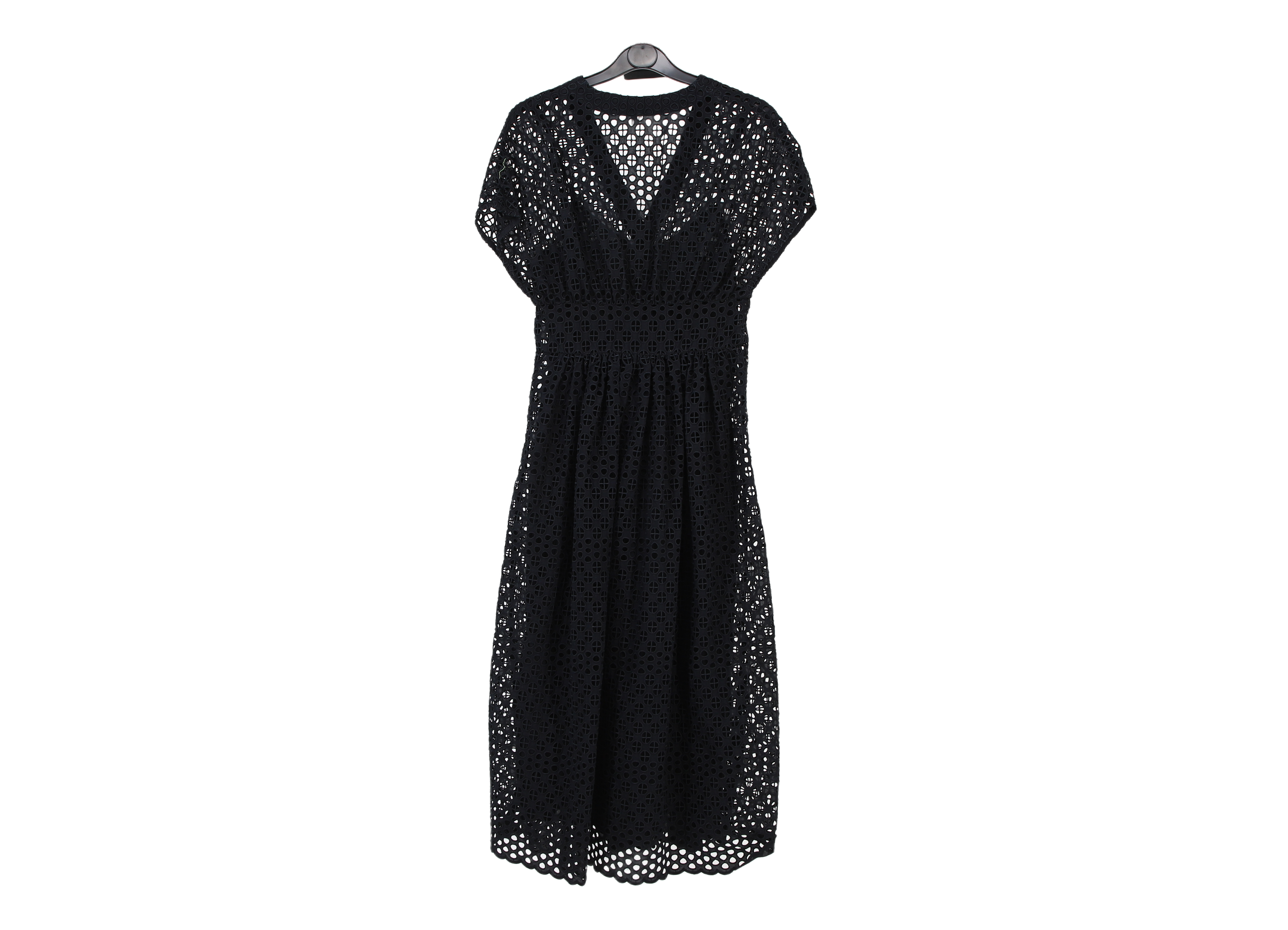 LK Bennett Black Smocked Maxi Dress
