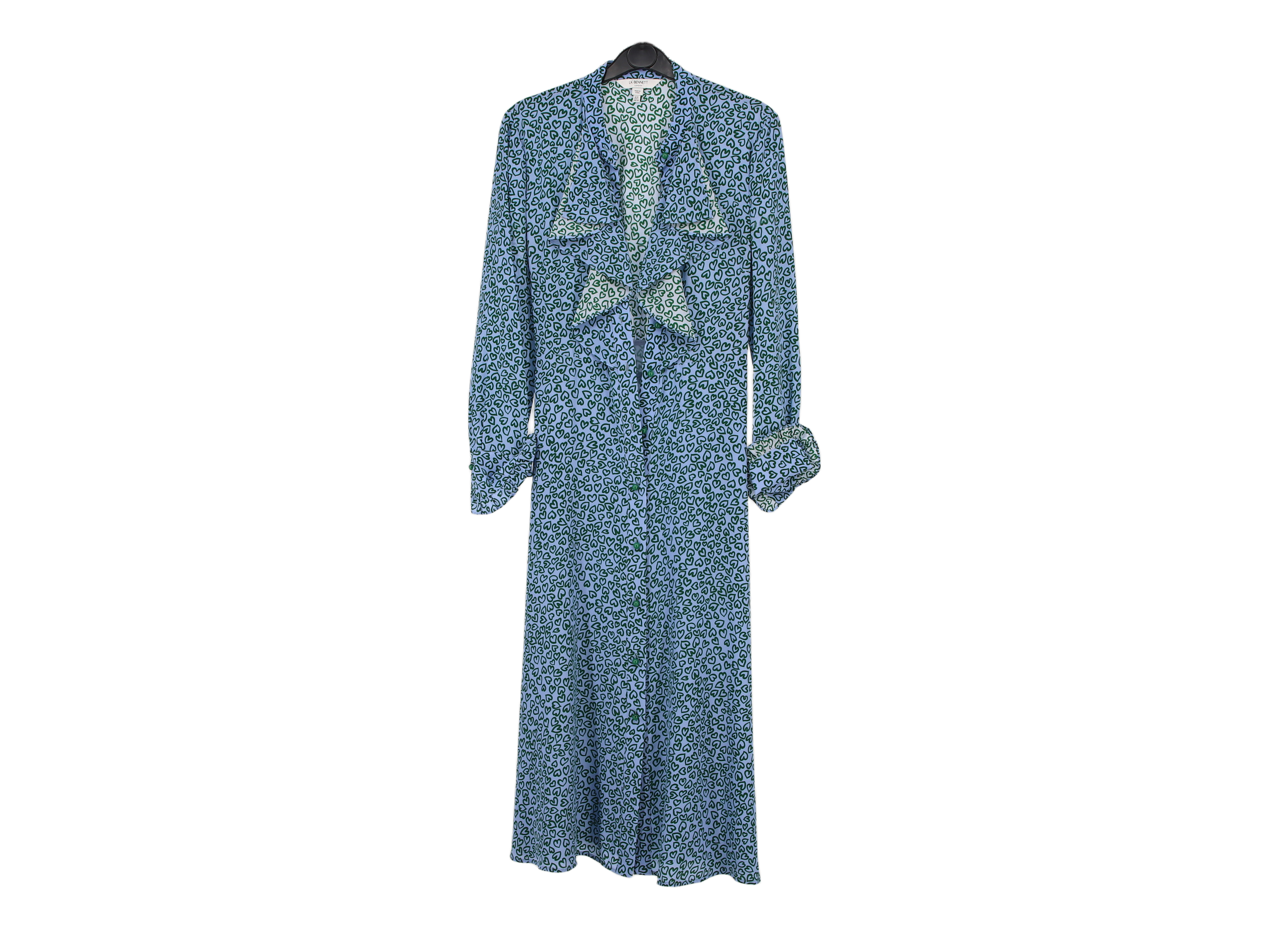 LK Bennett Blue Wrap Maxi Dress Size 10