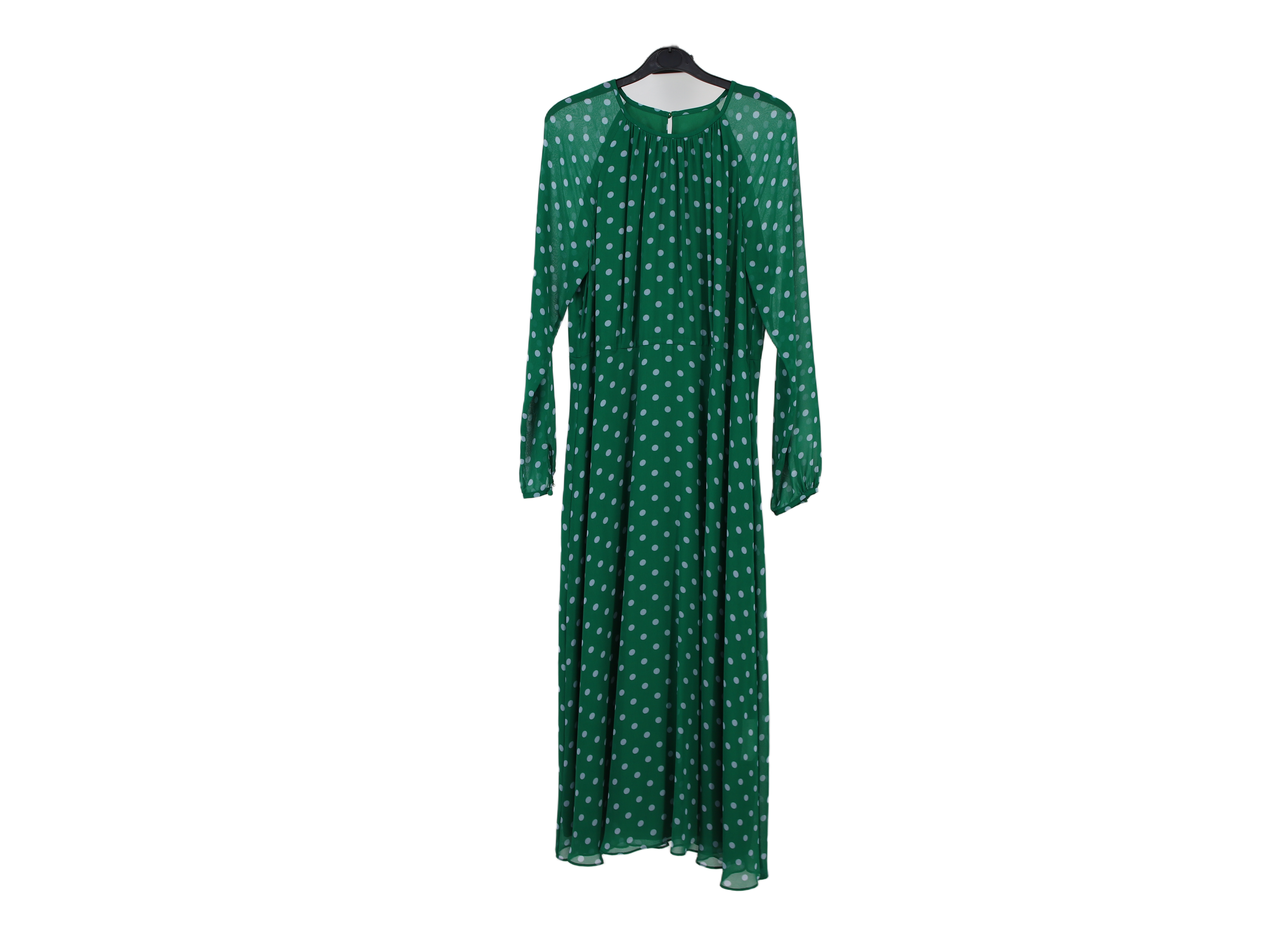 LK Bennett Green Polka Dot Maxi Dress Size 14