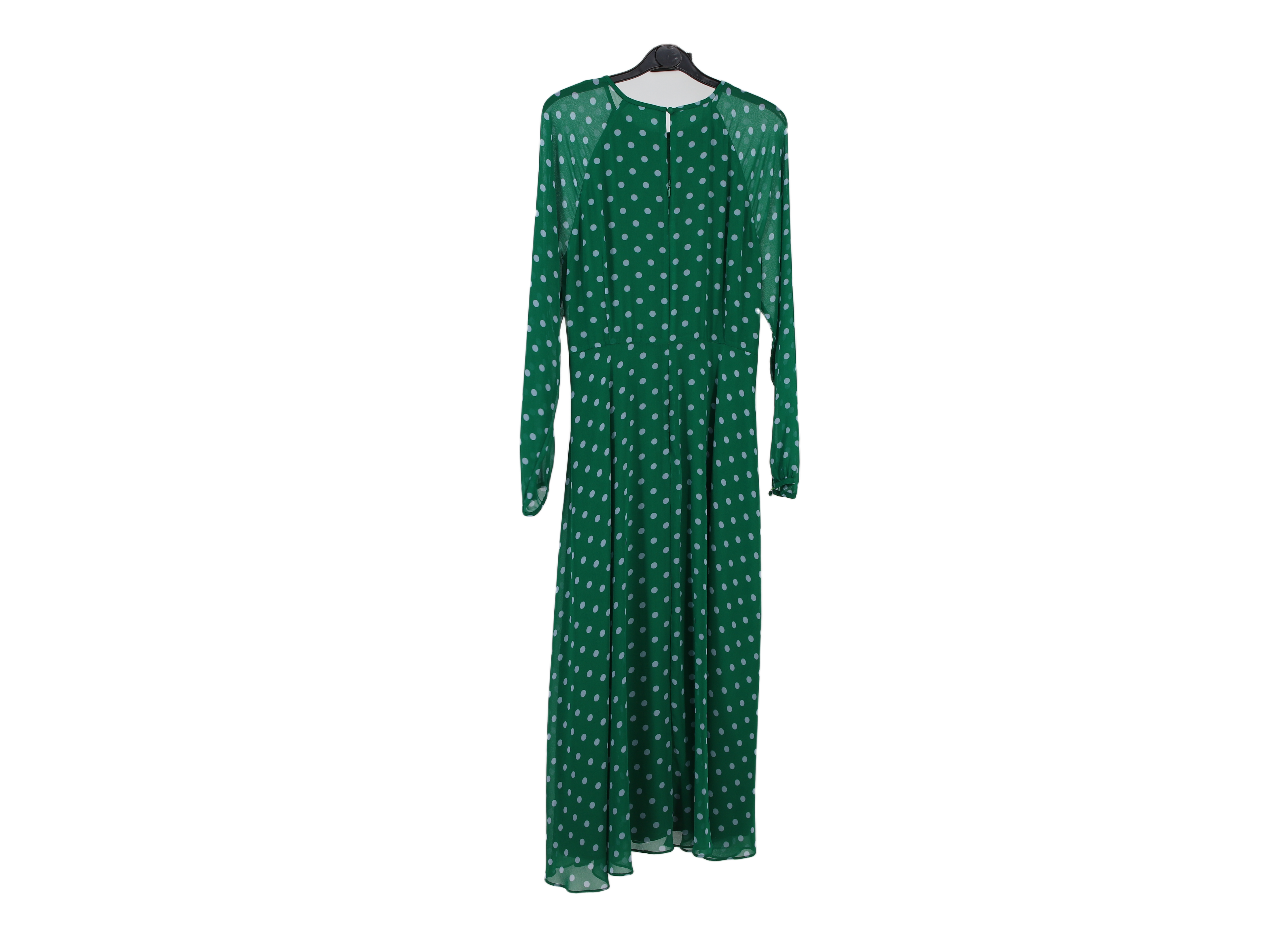 LK Bennett Green Polka Dot Maxi Dress Size 14