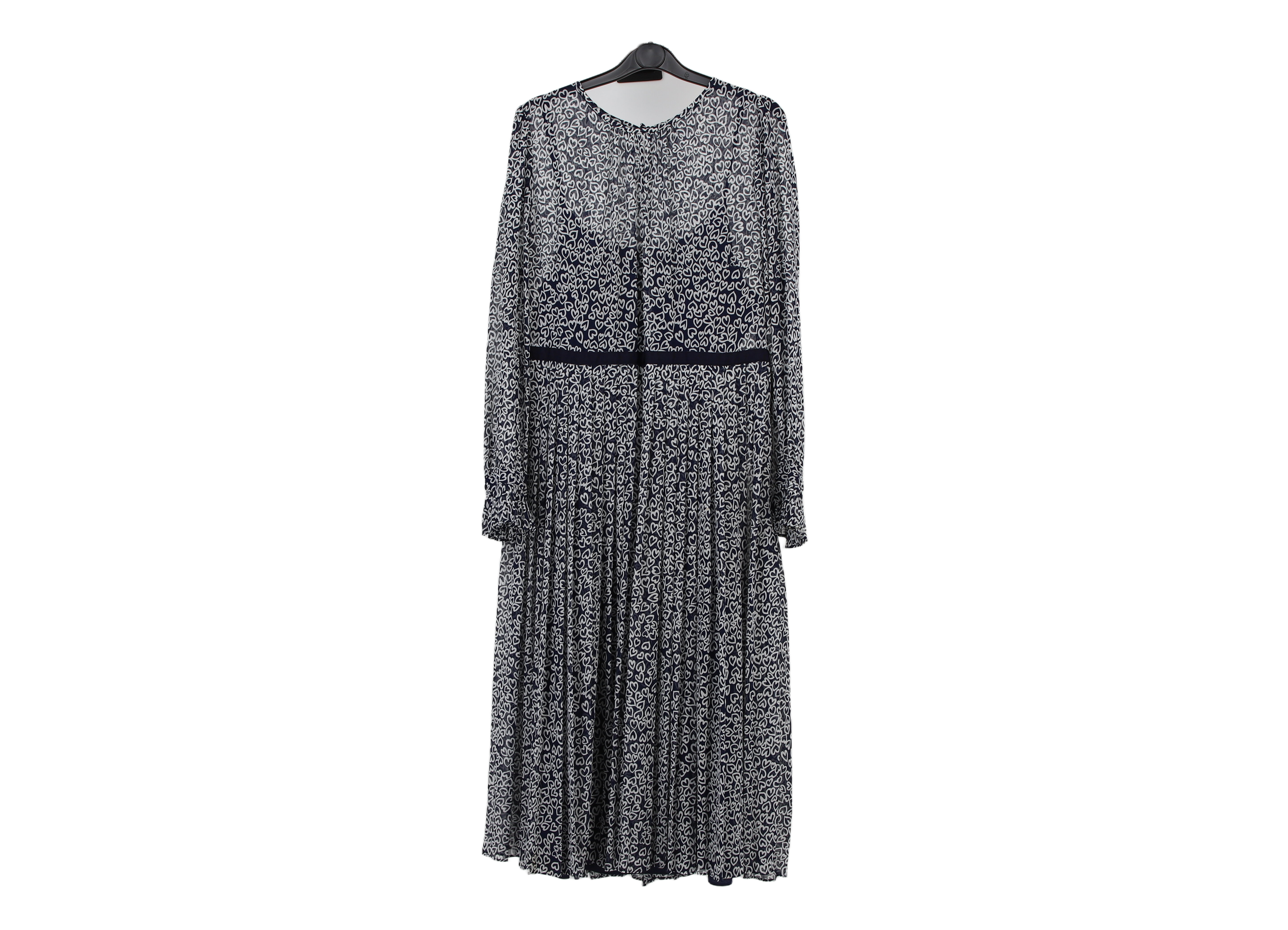 LK Bennett Navy Pleated Maxi Dress