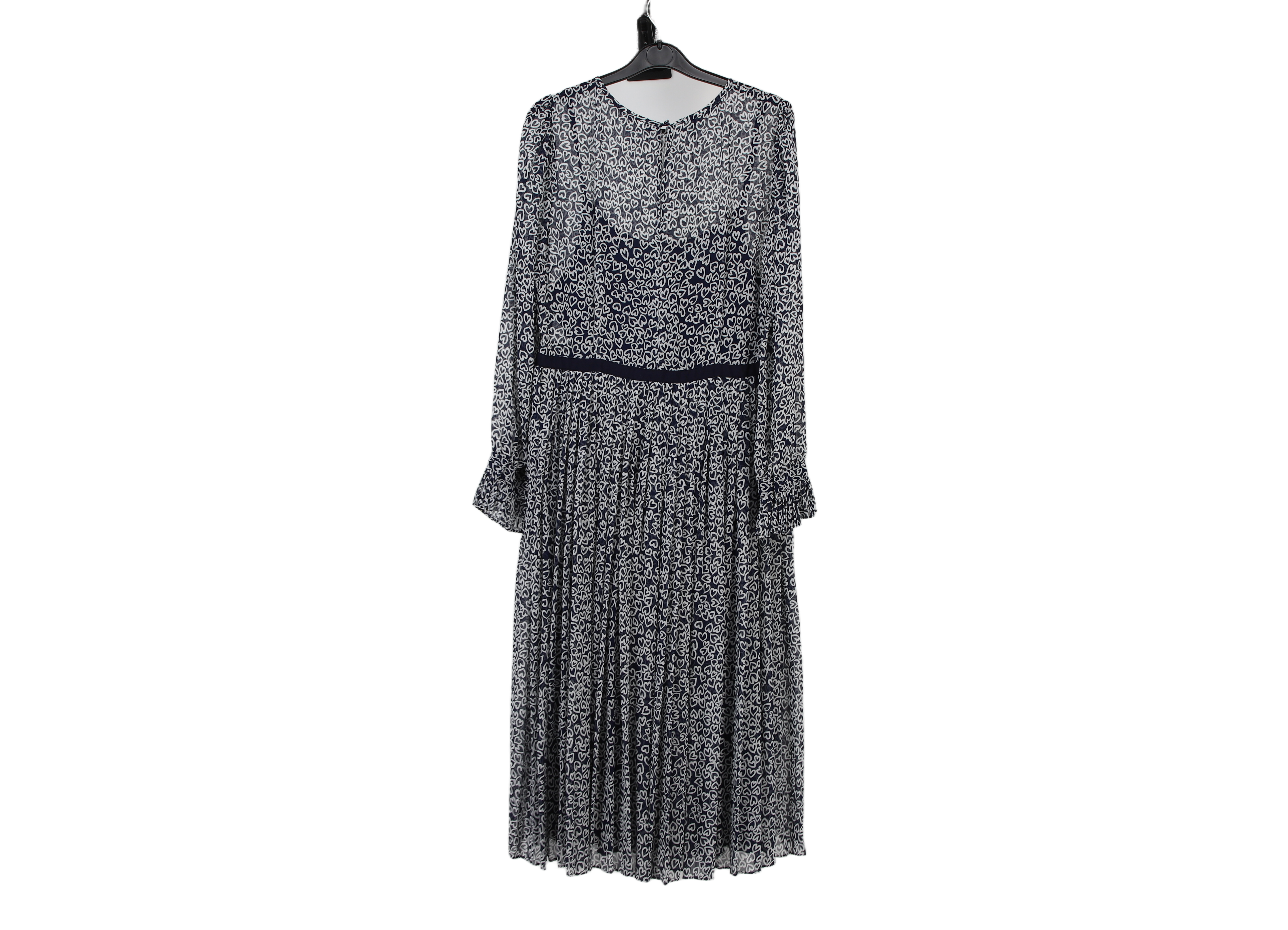 LK Bennett Navy Pleated Maxi Dress
