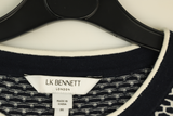 LK Bennett Navy Textured Top Size M