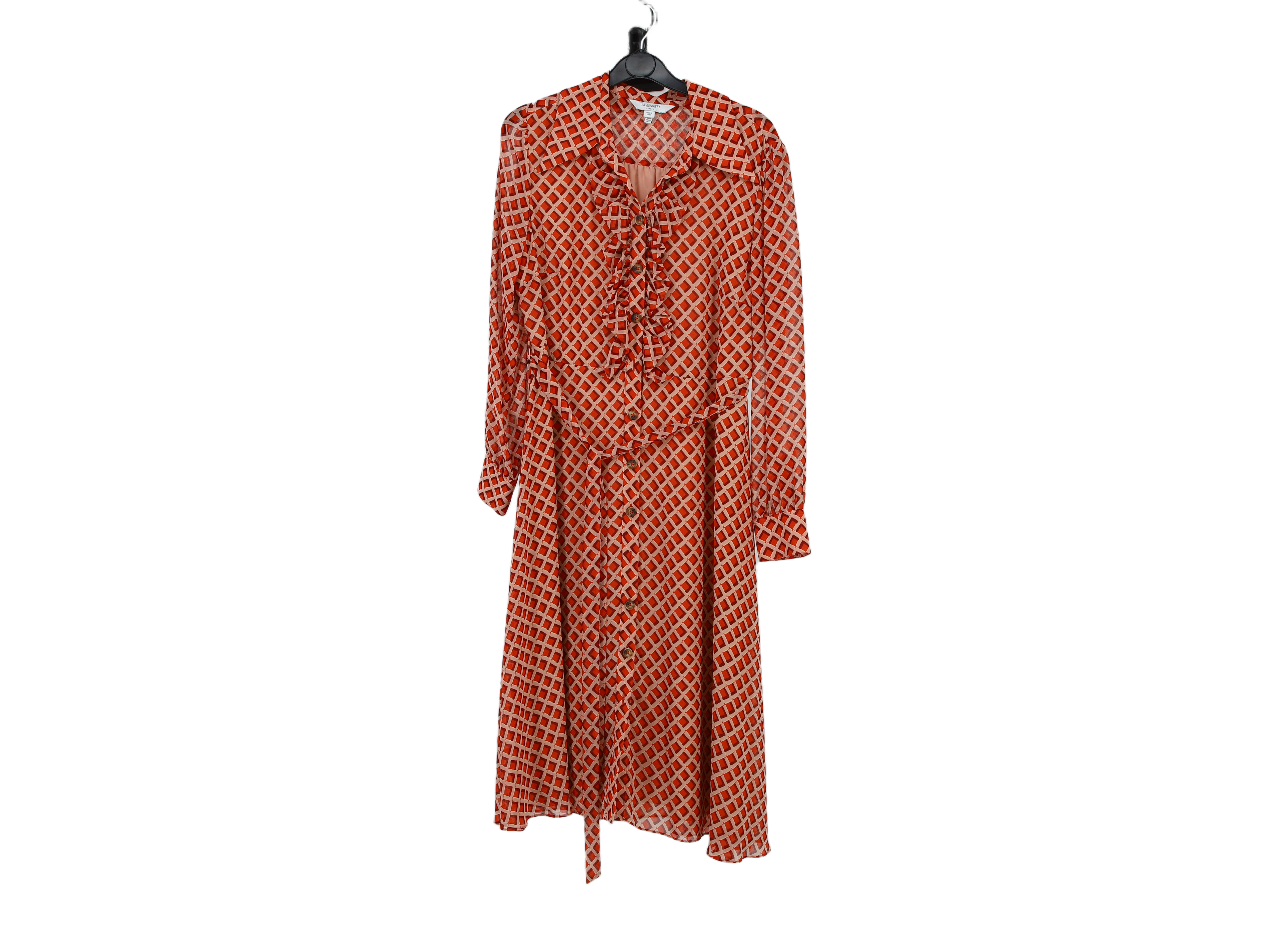 LK Bennett Orange Maxi Shirt Dress