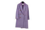 LK Bennett Purple Double-Breasted Long Coat