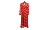 LK Bennett Red Wrap Maxi Dress Size 8