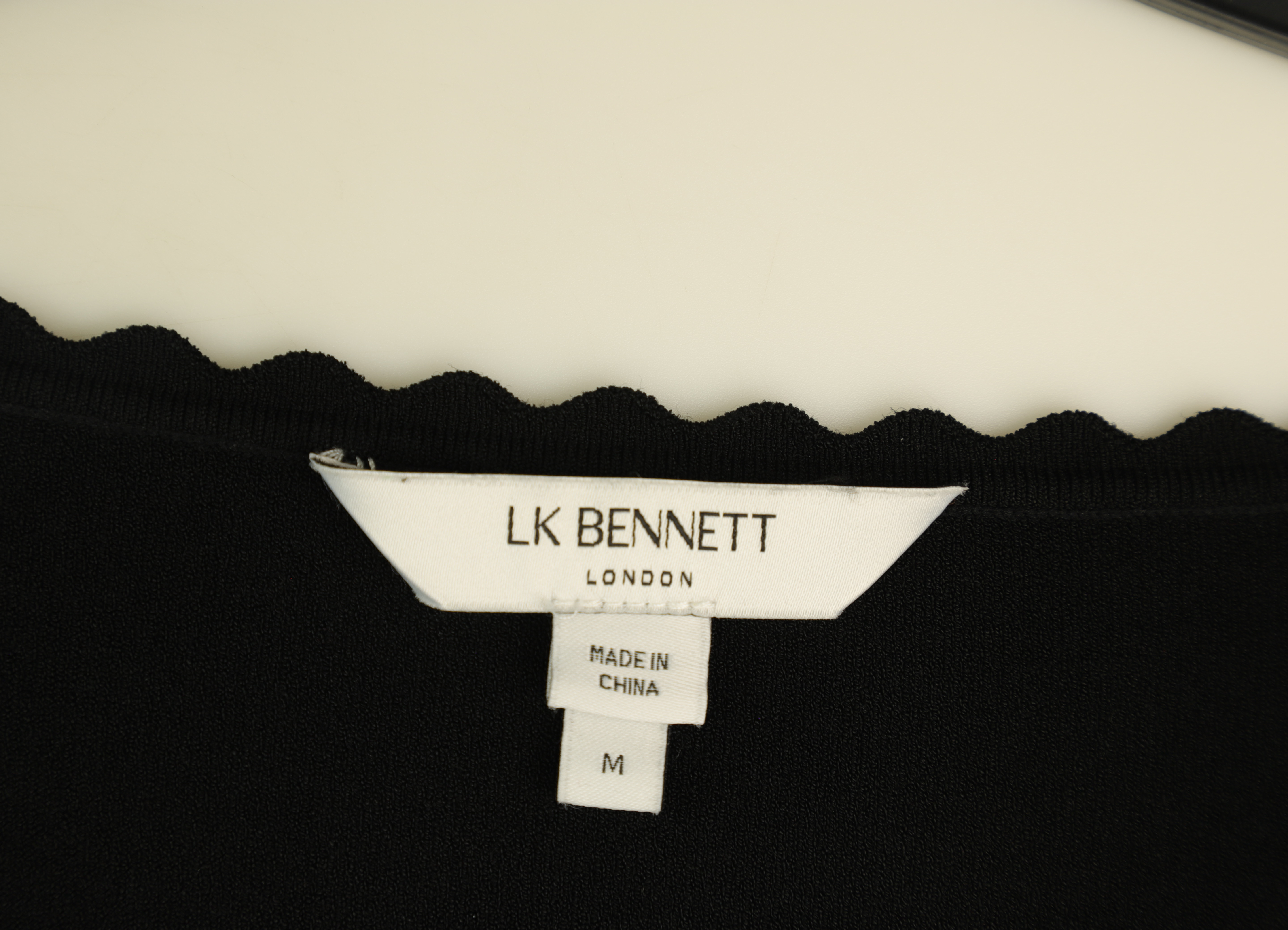 LK Bennett Black Sleek Midi Sheath Dress Size M