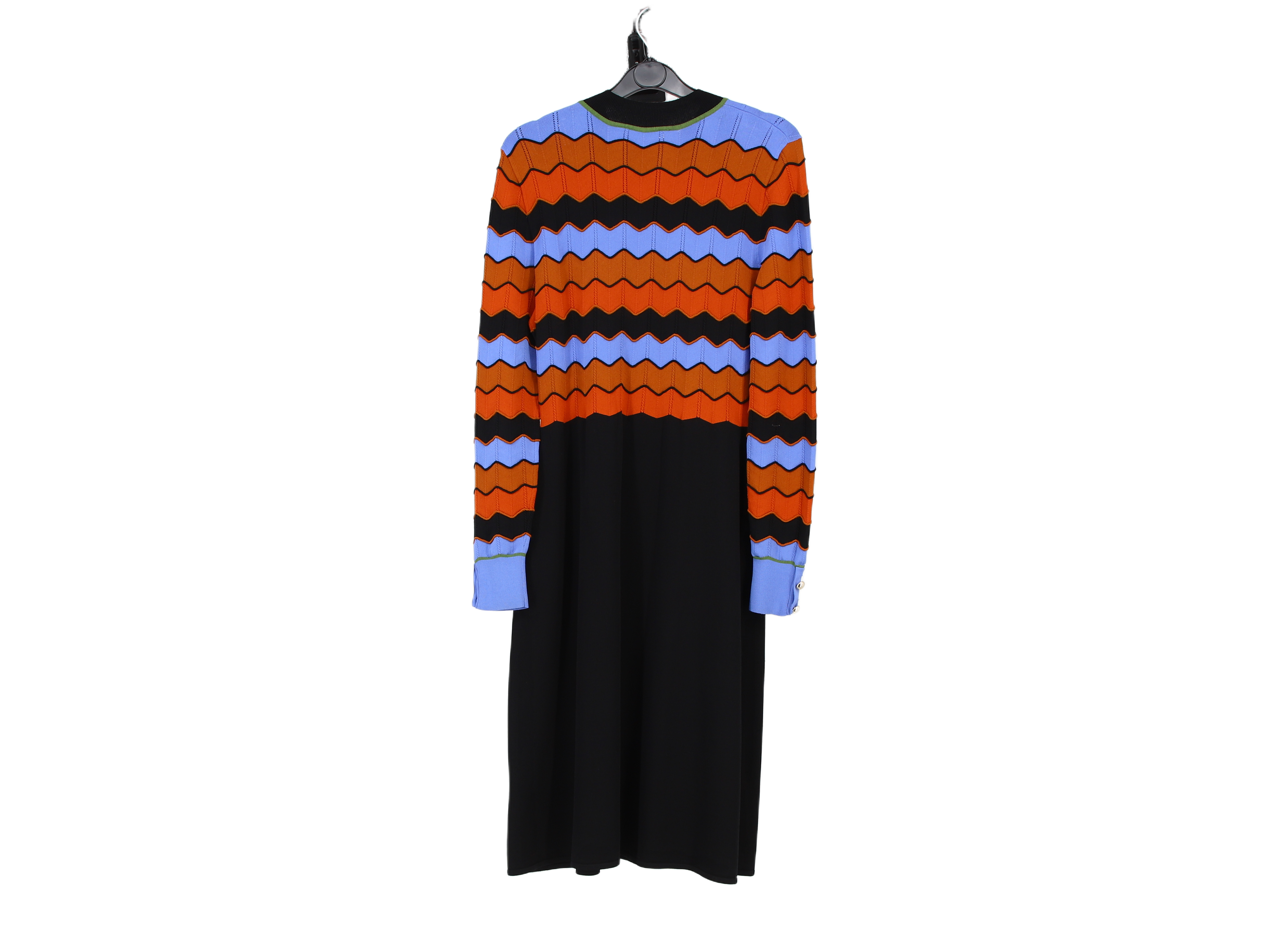 LK Bennett Black Zigzag Striped Maxi Dress