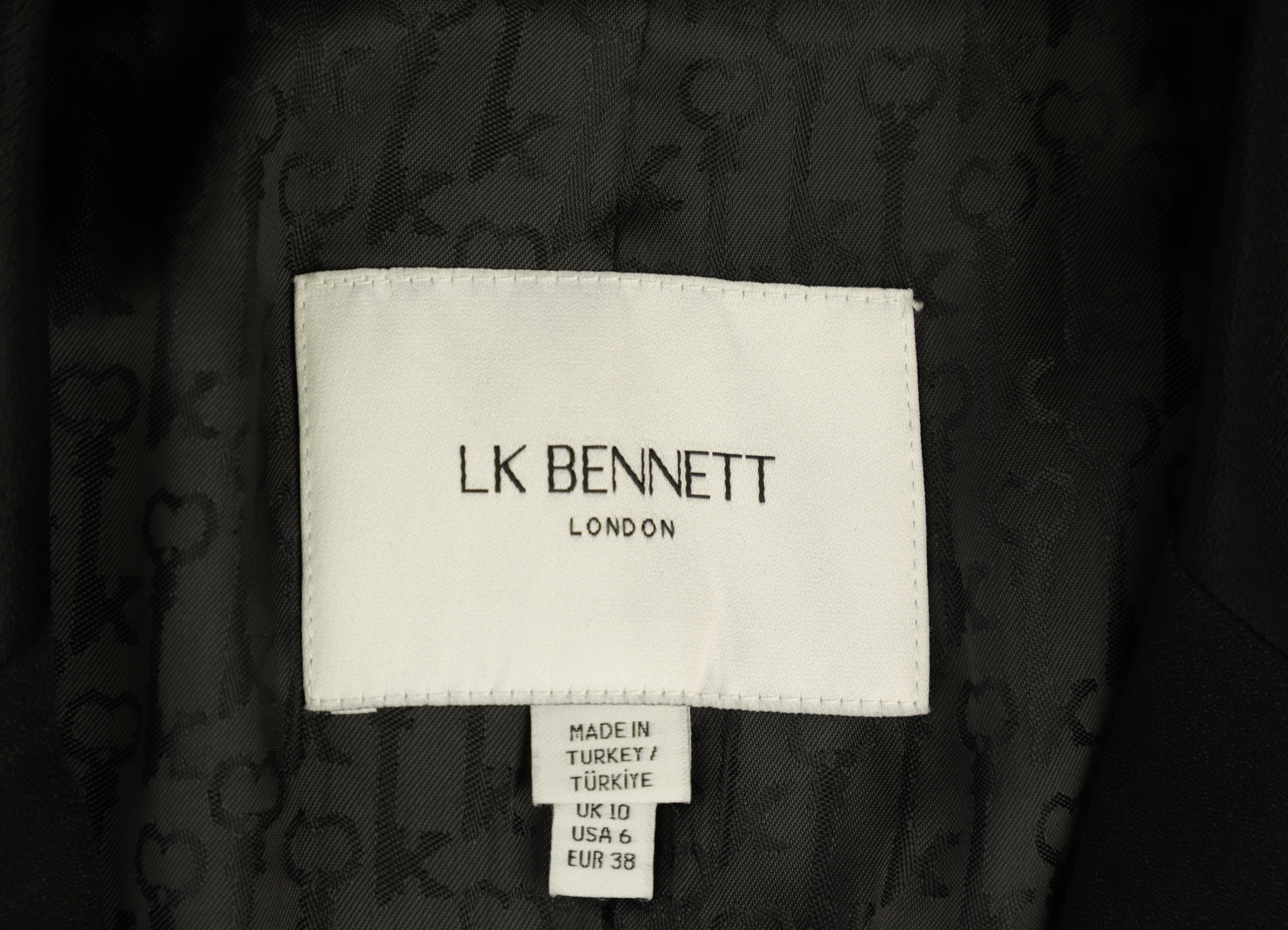 LK Bennett Black Tailored Double-Breasted Blazer Size 10